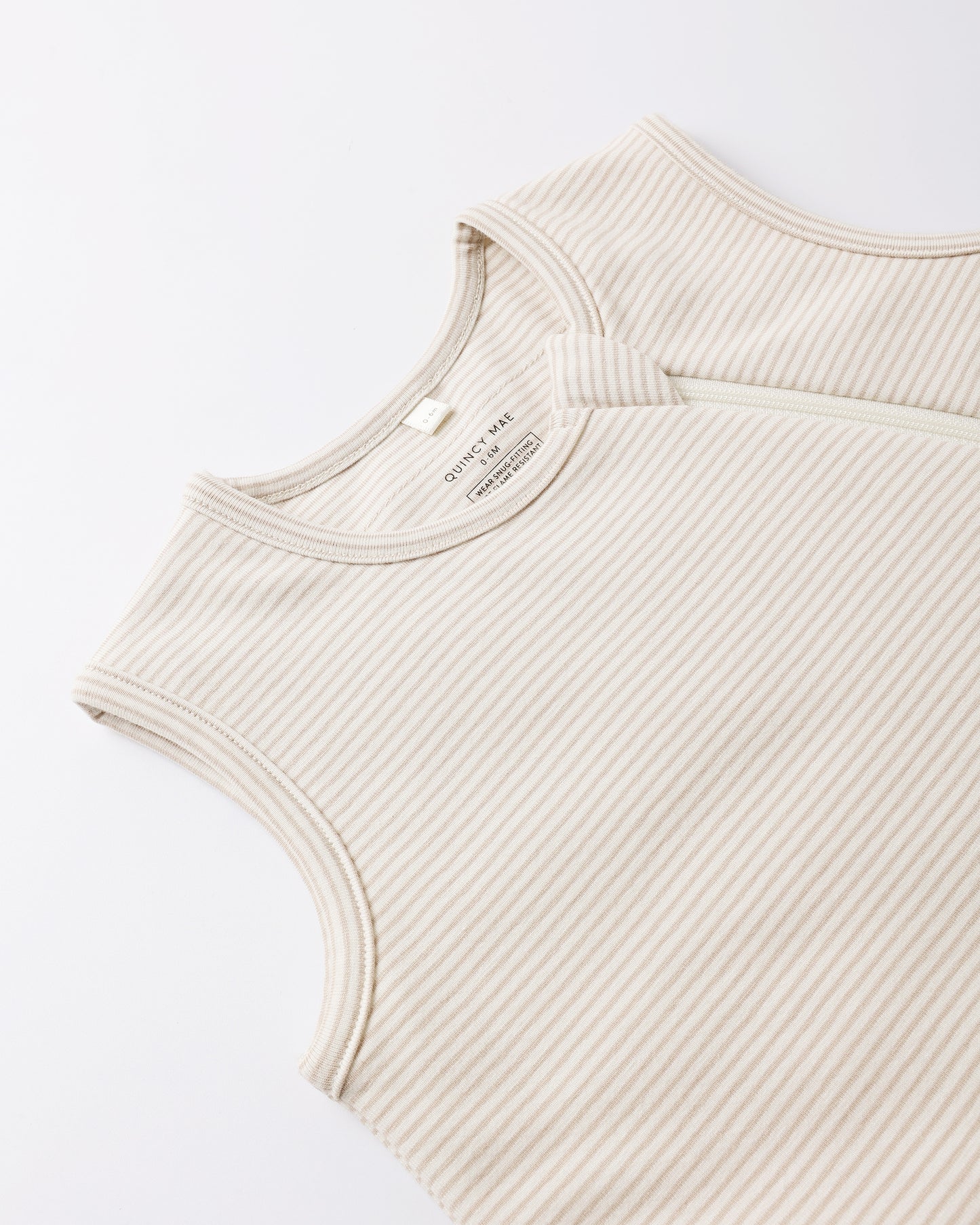Jersey Sleep Bag Oat Micro Stripe - Rylee + Cru | Kids Clothes | Trendy Baby Clothes | Modern Infant Outfits |