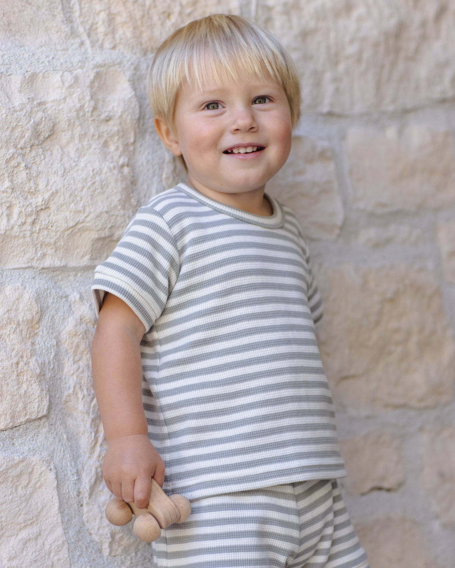 Waffle Shortie Set Sage Stripe - Rylee + Cru | Kids Clothes | Trendy Baby Clothes | Modern Infant Outfits |