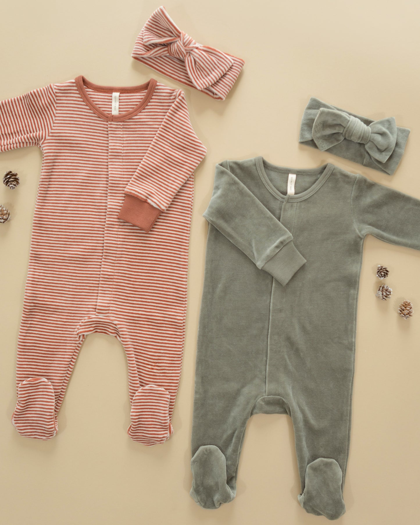 Velour Bow Headband || Candy Stripe - Rylee + Cru | Kids Clothes | Trendy Baby Clothes | Modern Infant Outfits |