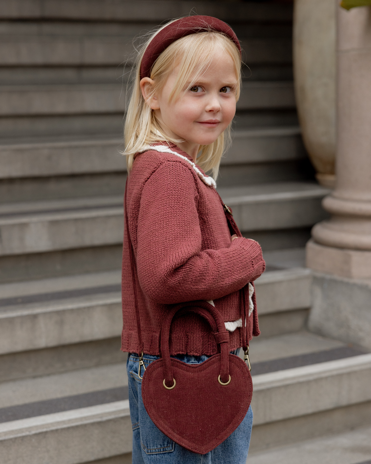 Heart Purse || Burgundy - Rylee + Cru | Kids Clothes | Trendy Baby Clothes | Modern Infant Outfits |