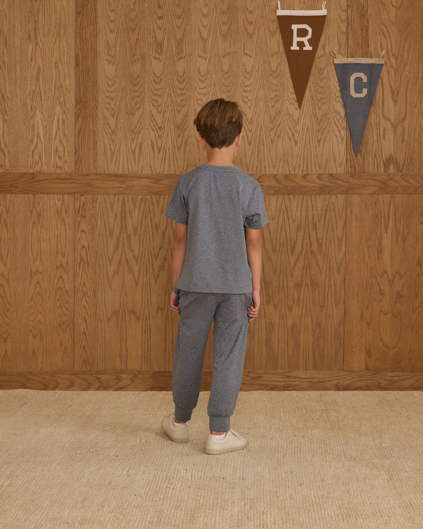 Cove Essential Pocket Tee || Heathered Navy - Rylee + Cru | Kids Clothes | Trendy Baby Clothes | Modern Infant Outfits |