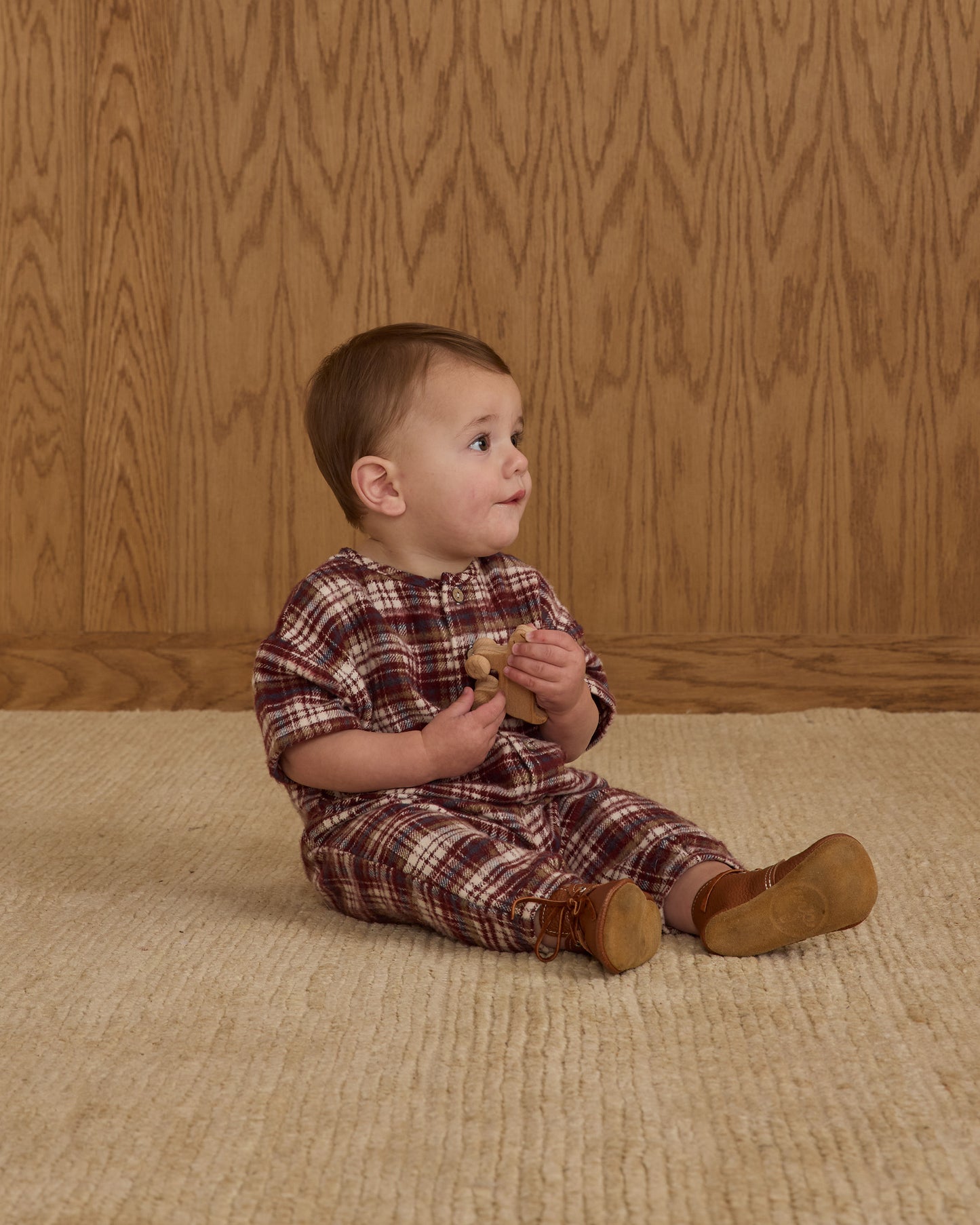 Hayes Jumpsuit || Burgundy Plaid - Rylee + Cru | Kids Clothes | Trendy Baby Clothes | Modern Infant Outfits |