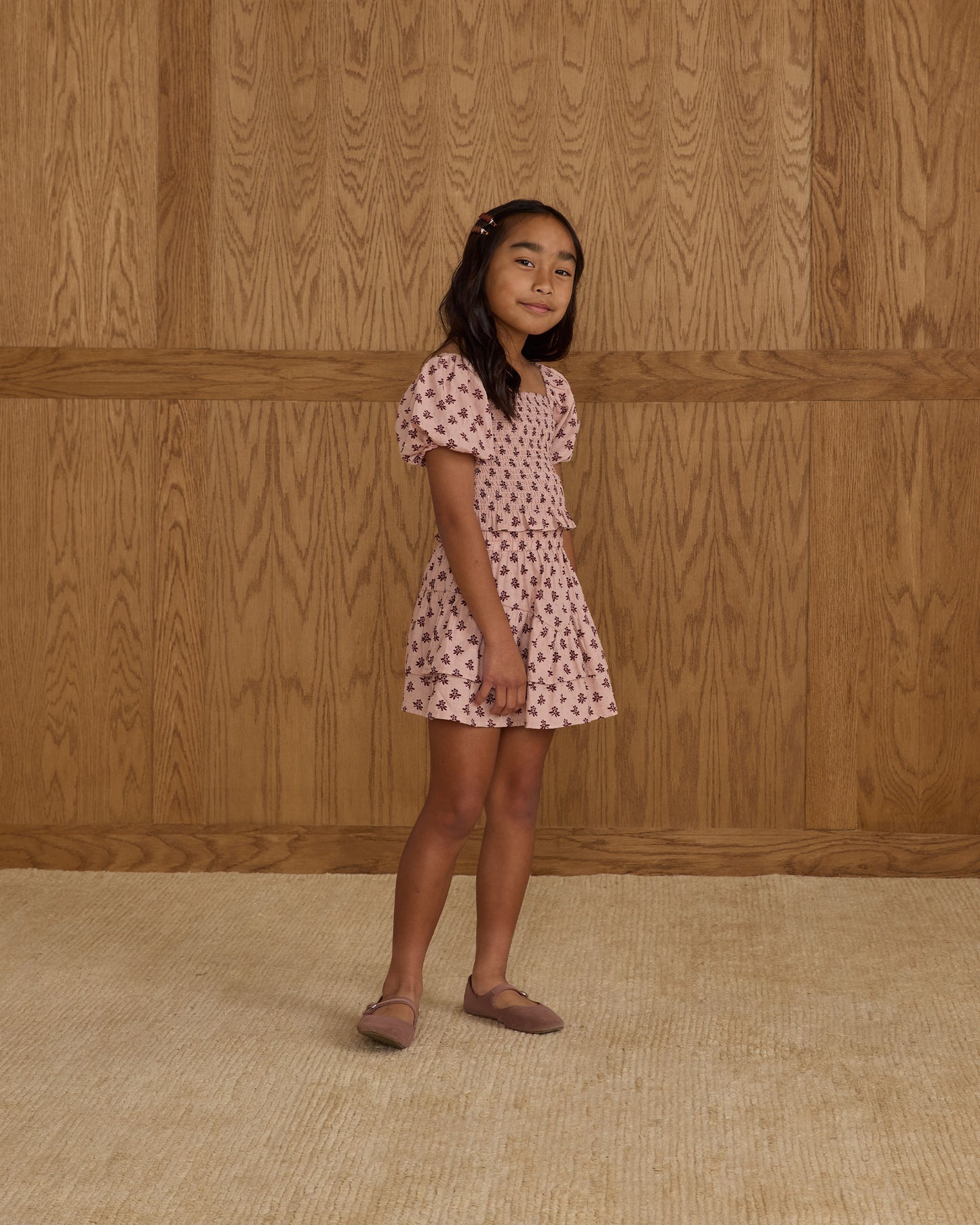 Tiered Mini Skirt || Blush Fleur - Rylee + Cru | Kids Clothes | Trendy Baby Clothes | Modern Infant Outfits |