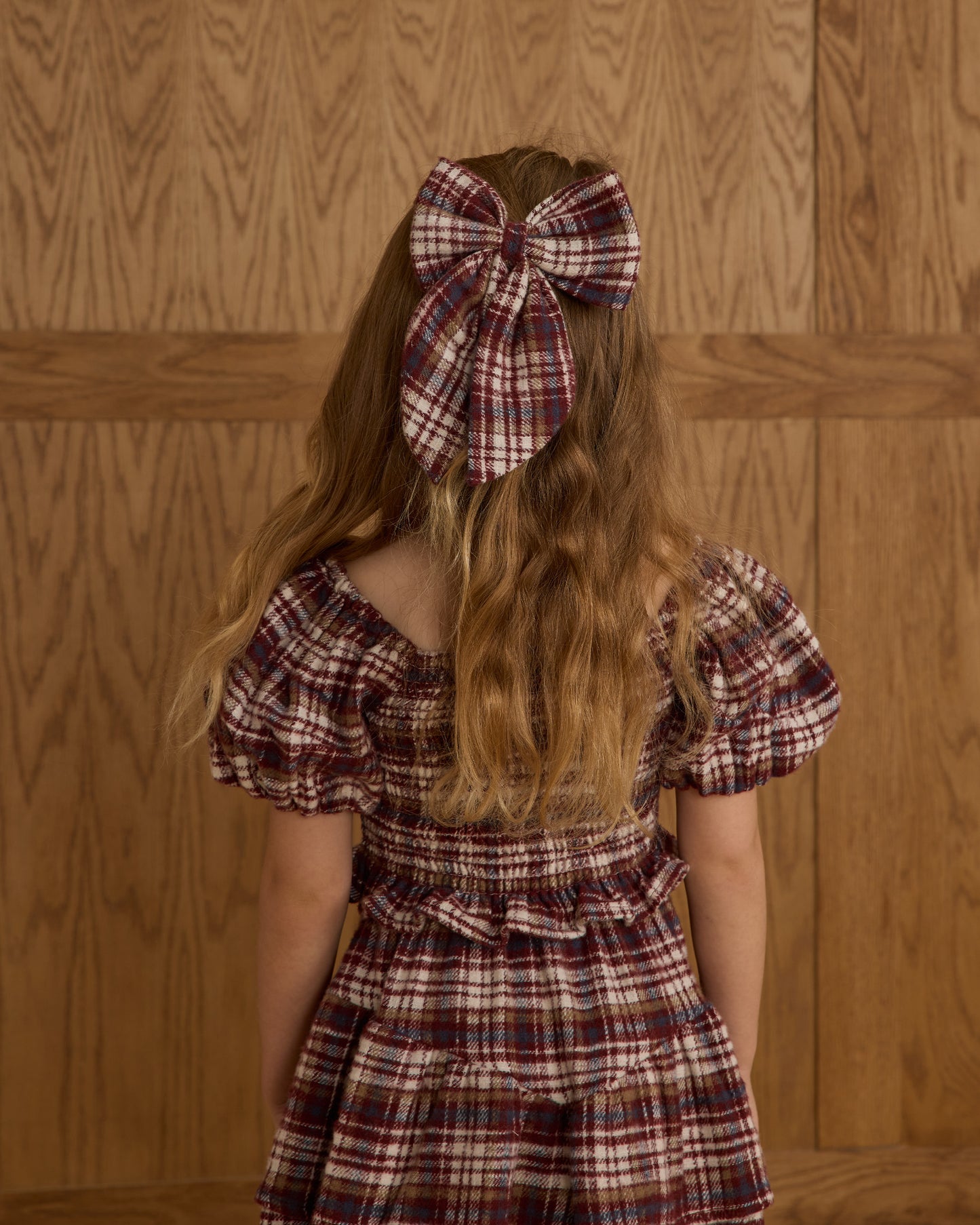 Oversized Bow || Burgundy Plaid - Rylee + Cru | Kids Clothes | Trendy Baby Clothes | Modern Infant Outfits |