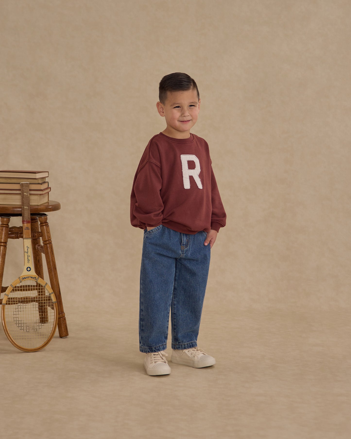 Relaxed Sweatshirt || Burgundy - Rylee + Cru | Kids Clothes | Trendy Baby Clothes | Modern Infant Outfits |