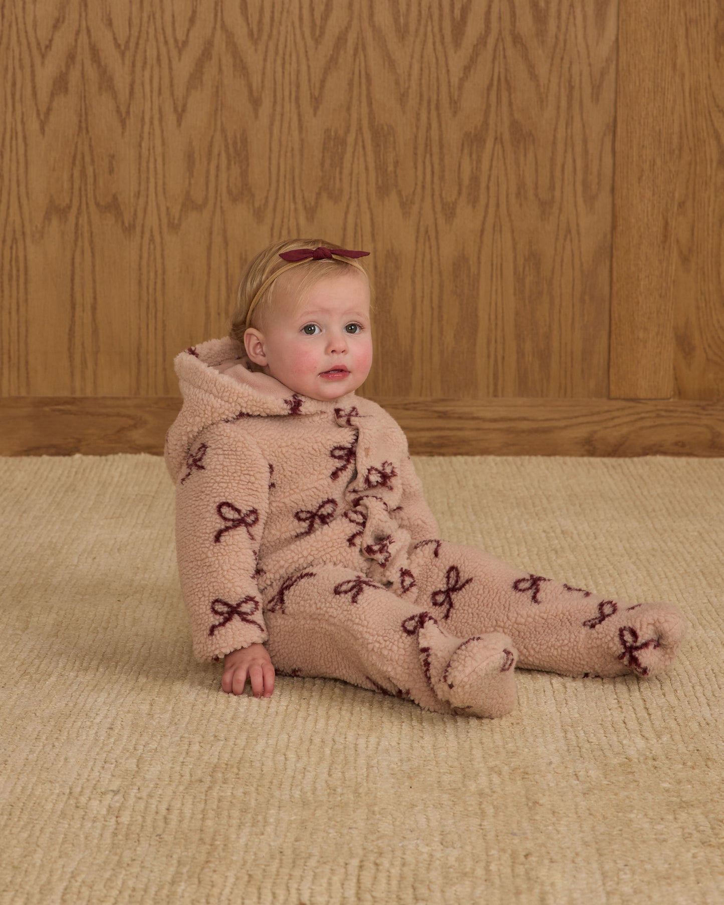 Fleece Jumpsuit || Bows - Rylee + Cru | Kids Clothes | Trendy Baby Clothes | Modern Infant Outfits |