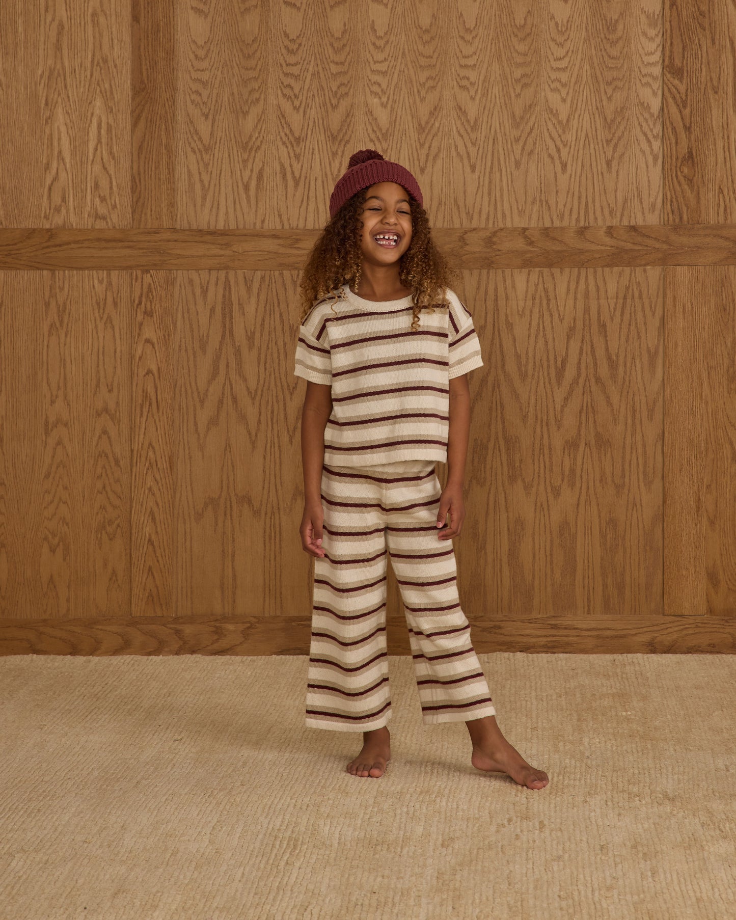 Knit Wide Leg Pant || Autumn Stripe - Rylee + Cru | Kids Clothes | Trendy Baby Clothes | Modern Infant Outfits |