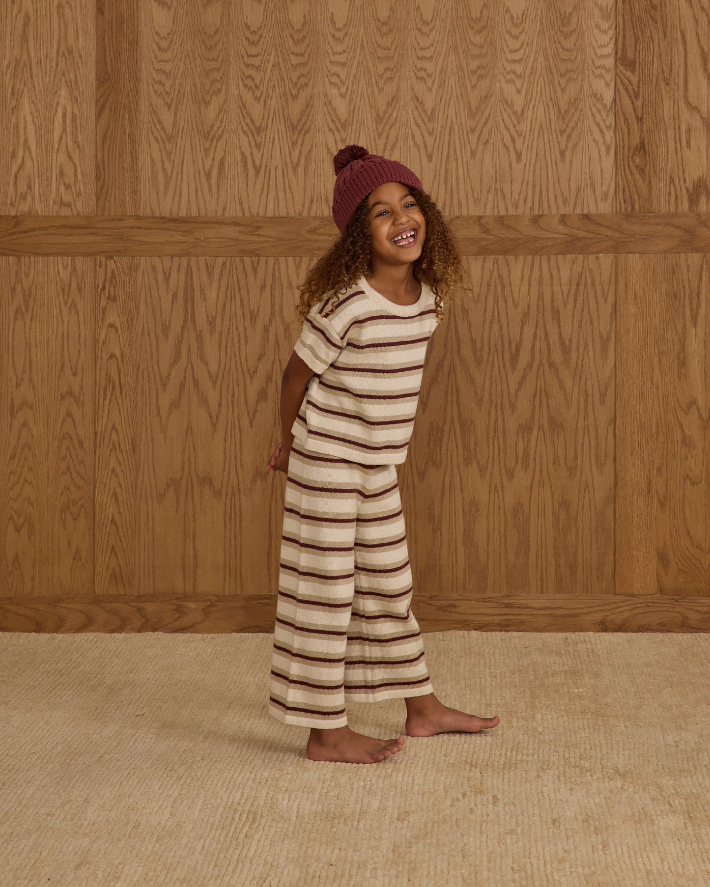 Boxy Crop Knit Tee || Autumn Stripe - Rylee + Cru | Kids Clothes | Trendy Baby Clothes | Modern Infant Outfits |