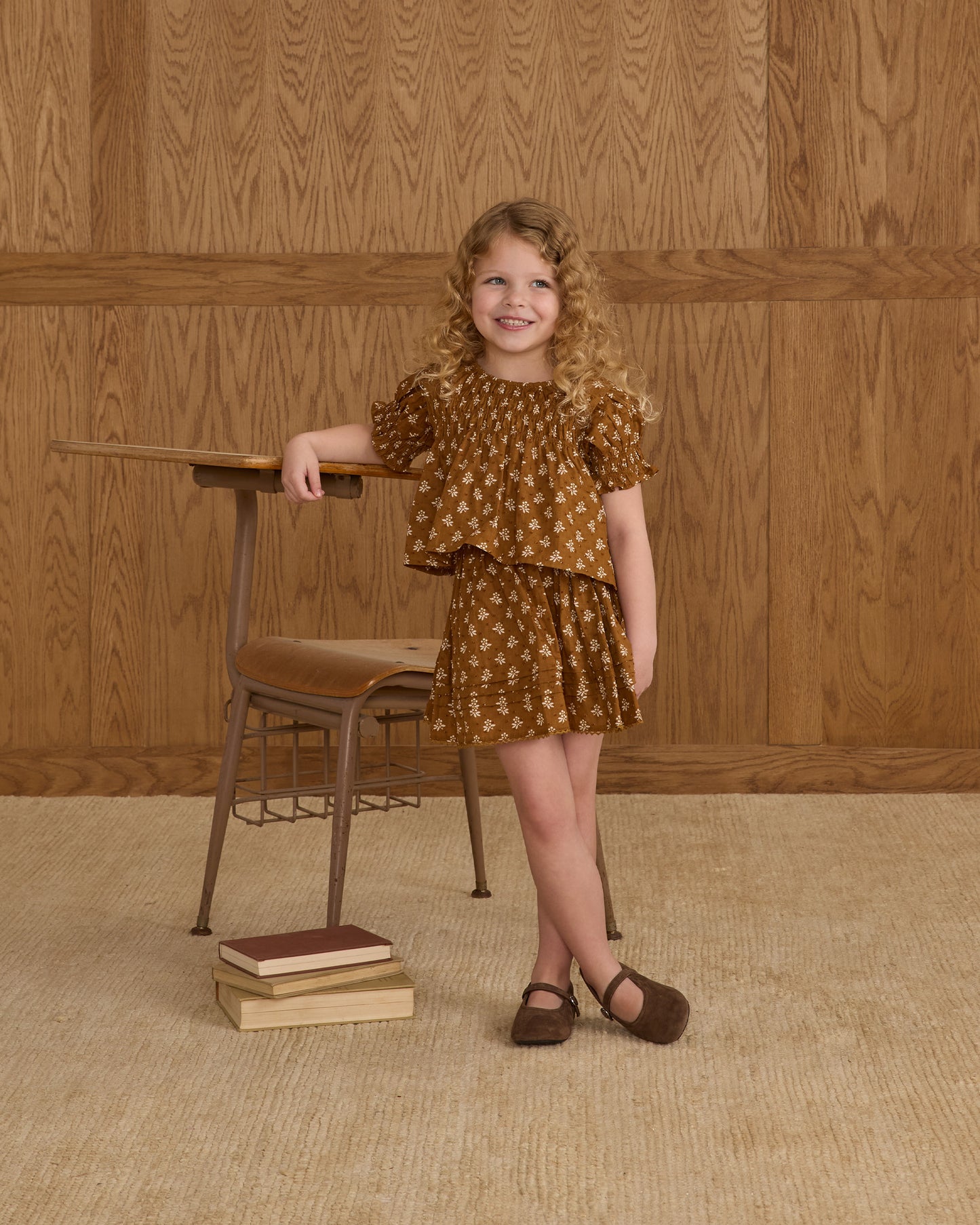 Mae Skirt || Golden Fleur - Rylee + Cru | Kids Clothes | Trendy Baby Clothes | Modern Infant Outfits |