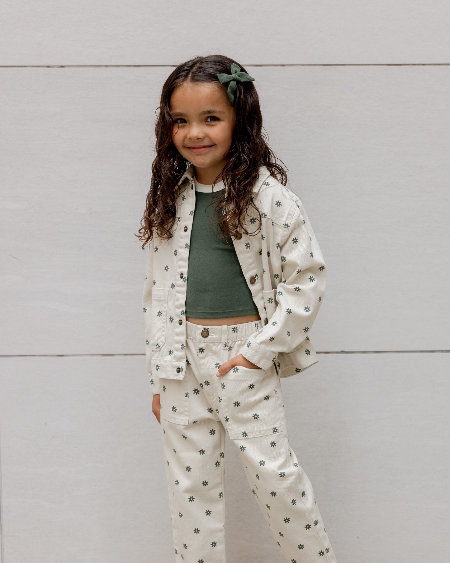 Bows, Set of 2 || Green - Rylee + Cru | Kids Clothes | Trendy Baby Clothes | Modern Infant Outfits |