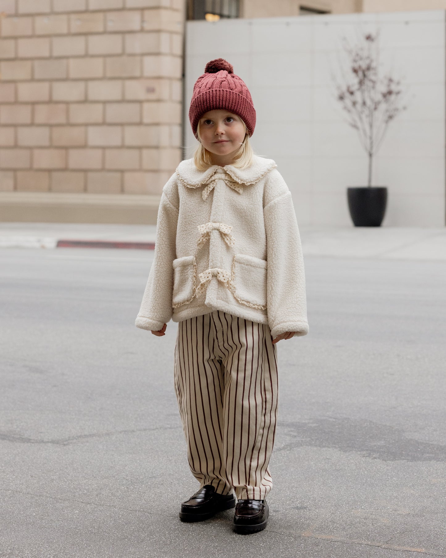 Barrel Pant || Burgundy Pinstripe - Rylee + Cru | Kids Clothes | Trendy Baby Clothes | Modern Infant Outfits |