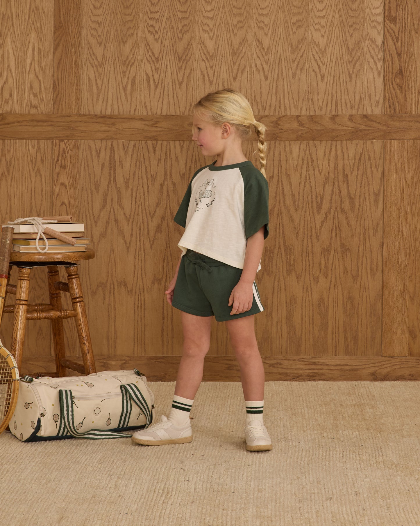 Racer Track Short || Green - Rylee + Cru | Kids Clothes | Trendy Baby Clothes | Modern Infant Outfits |