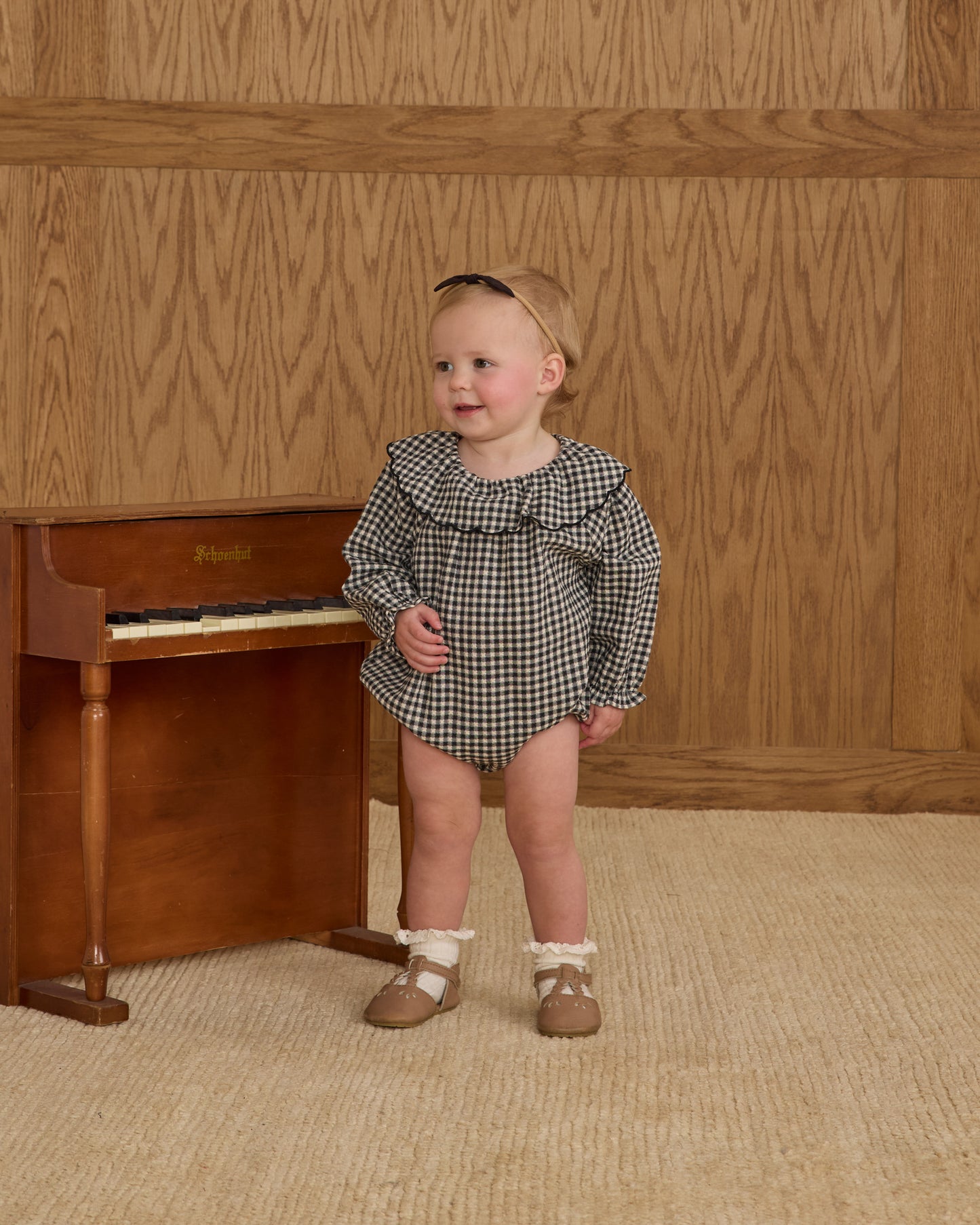 Colette Romper || Black Gingham - Rylee + Cru | Kids Clothes | Trendy Baby Clothes | Modern Infant Outfits |