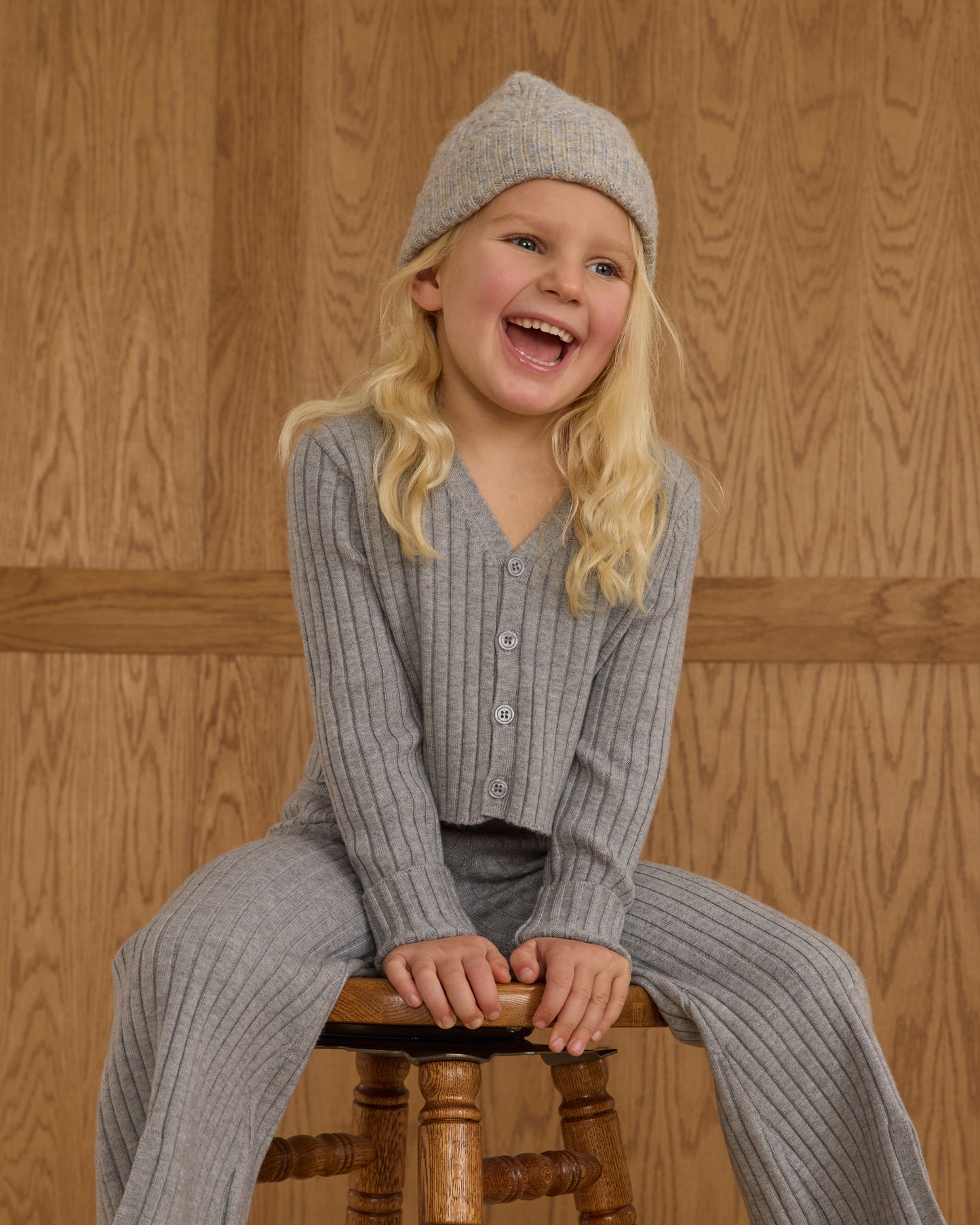 Long Sleeve Knit Button Top || Dusty Blue - Rylee + Cru | Kids Clothes | Trendy Baby Clothes | Modern Infant Outfits |