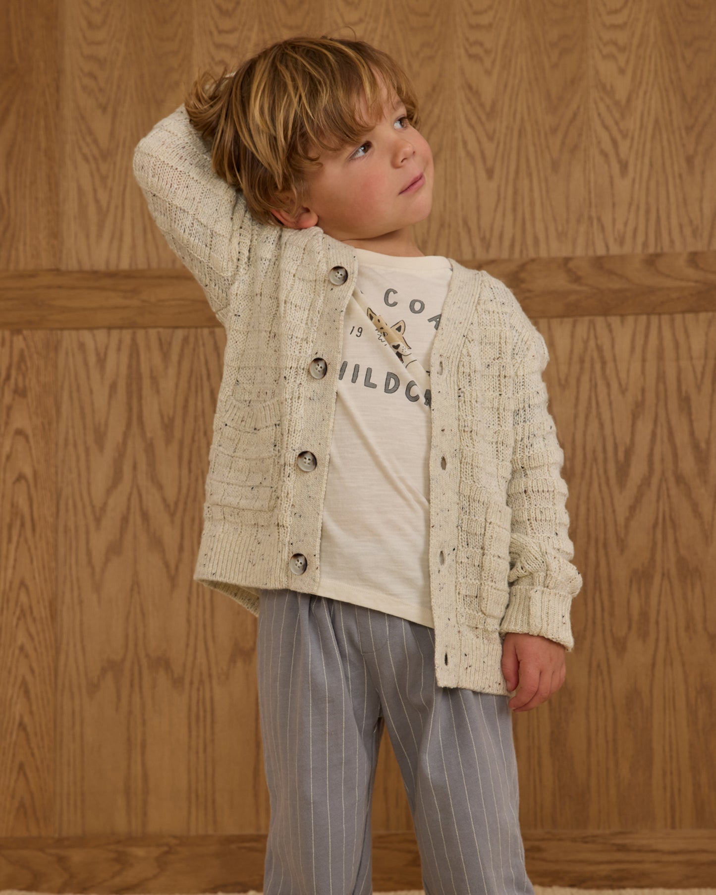 Wynn Cardigan || Oatmeal Speckle - Rylee + Cru | Kids Clothes | Trendy Baby Clothes | Modern Infant Outfits |