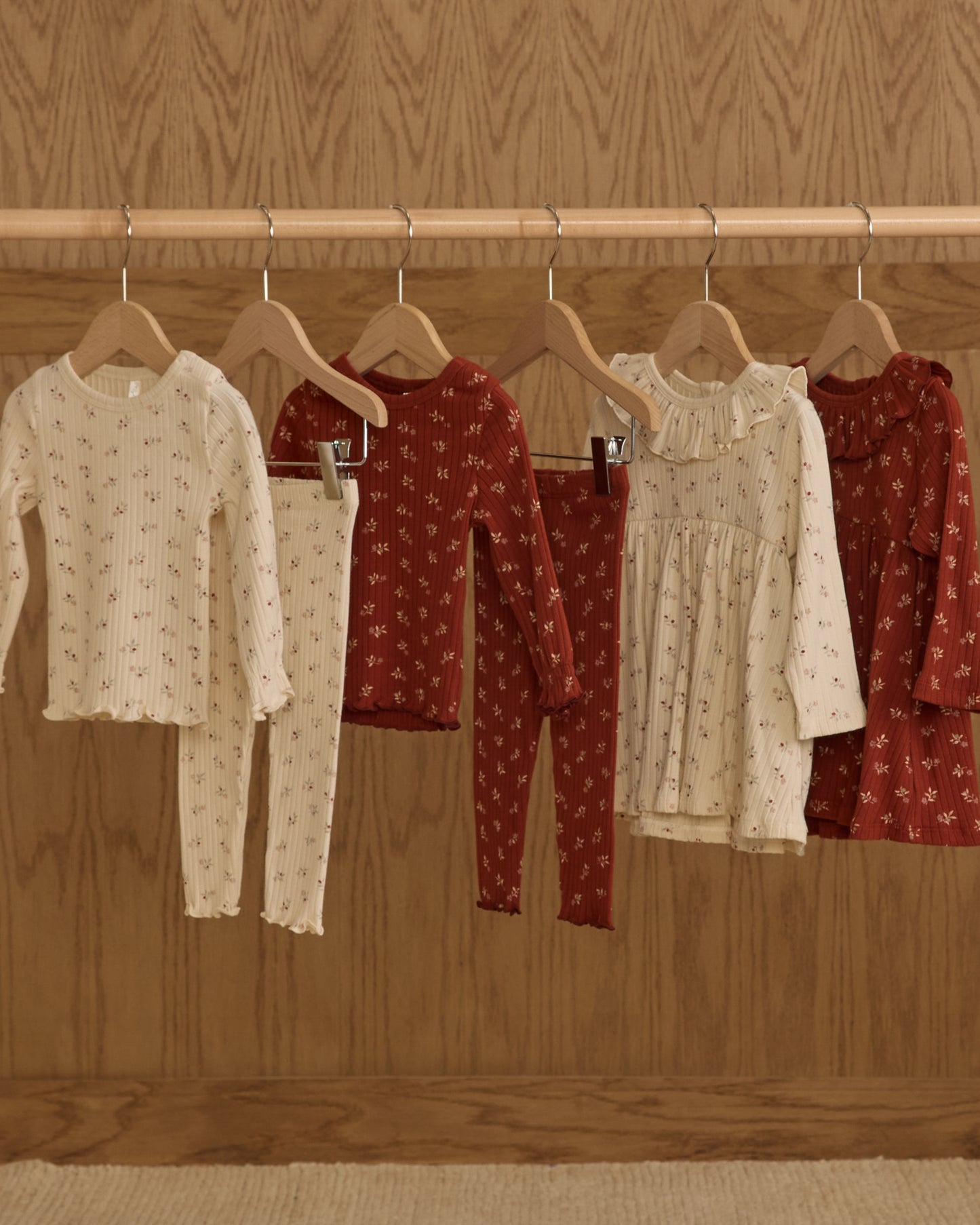 Ruffle Collar Dress || Natural Ditsy - Rylee + Cru | Kids Clothes | Trendy Baby Clothes | Modern Infant Outfits |