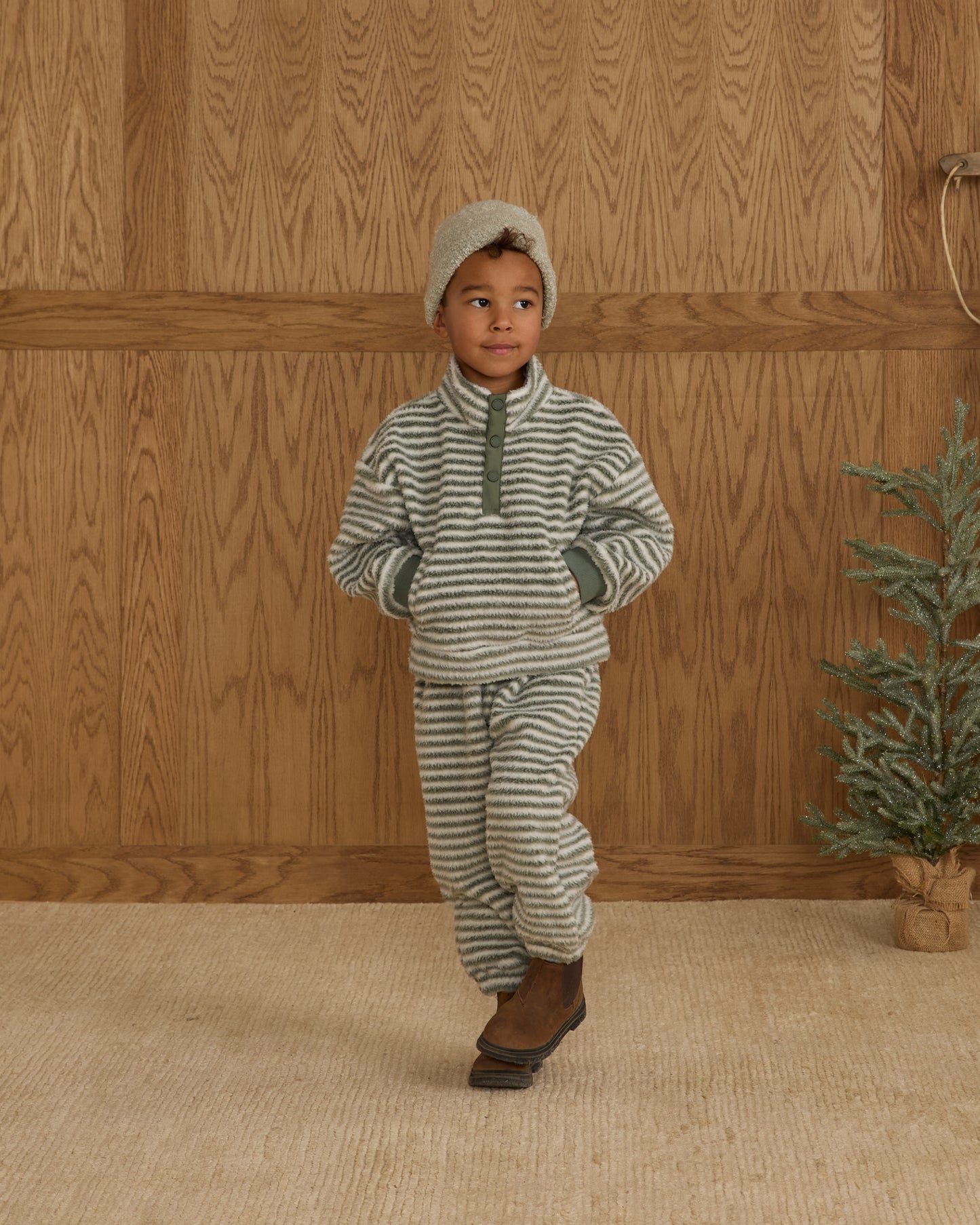 Relaxed Sweatpant || Evergreen Stripe - Rylee + Cru | Kids Clothes | Trendy Baby Clothes | Modern Infant Outfits |
