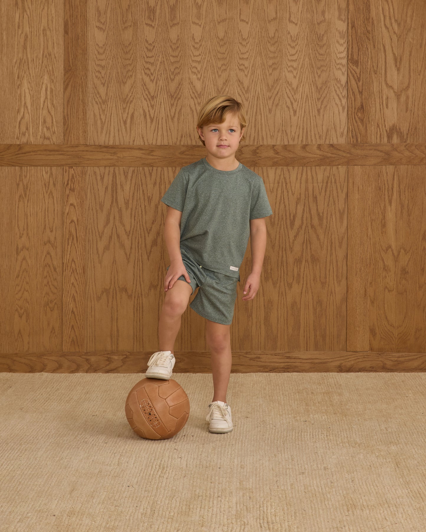 Oceanside Tech Short || Heathered Green - Rylee + Cru | Kids Clothes | Trendy Baby Clothes | Modern Infant Outfits |