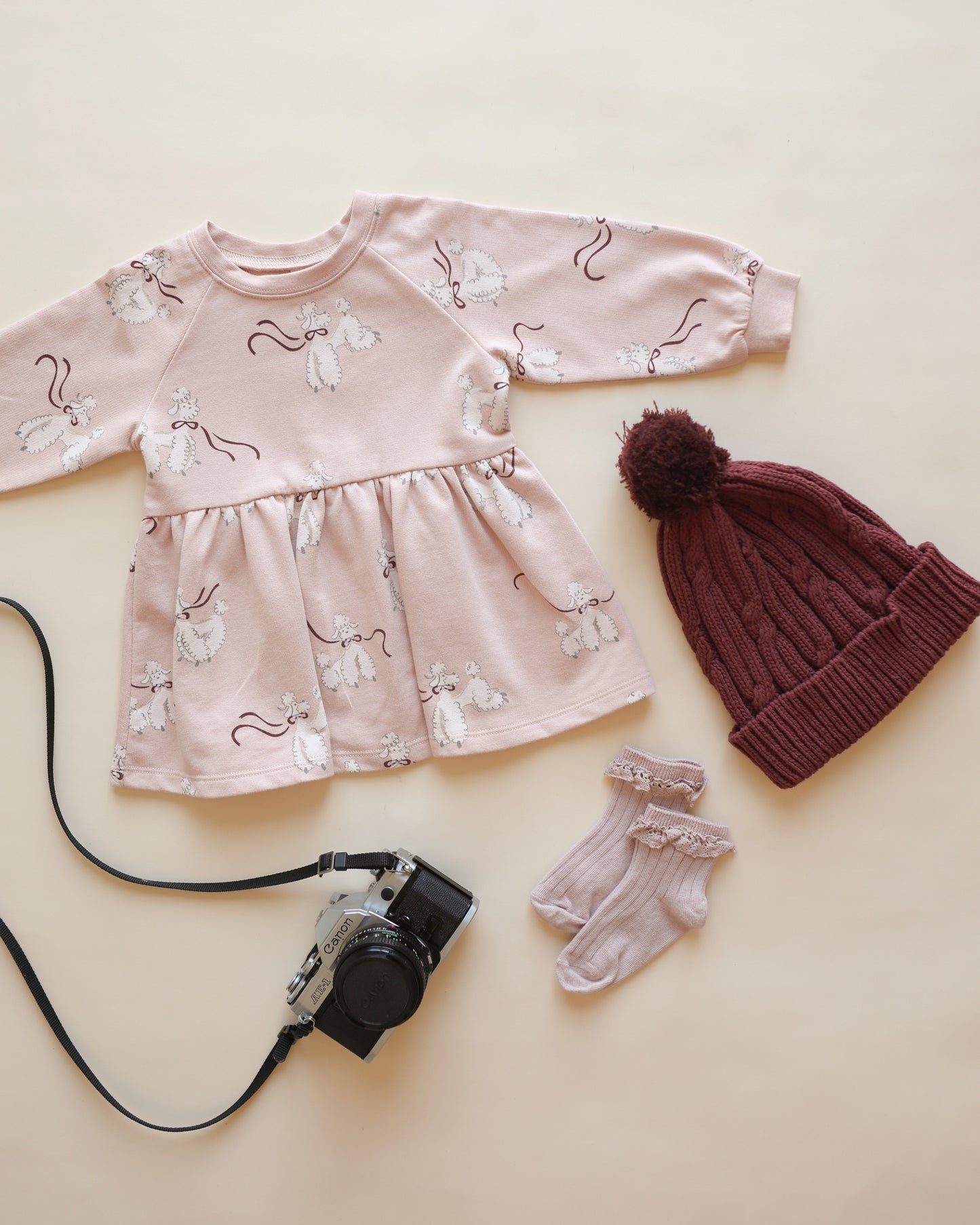Raglan Dress || Poodles - Rylee + Cru | Kids Clothes | Trendy Baby Clothes | Modern Infant Outfits |