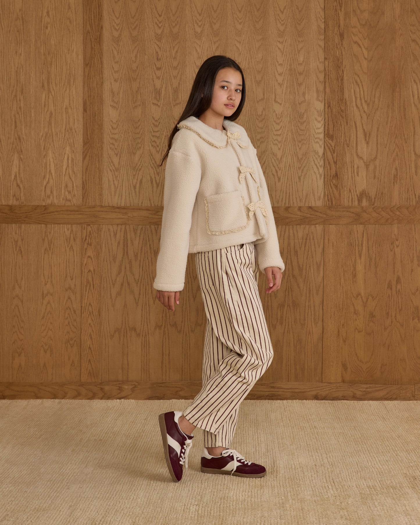 Barrel Pant || Burgundy Pinstripe - Rylee + Cru | Kids Clothes | Trendy Baby Clothes | Modern Infant Outfits |