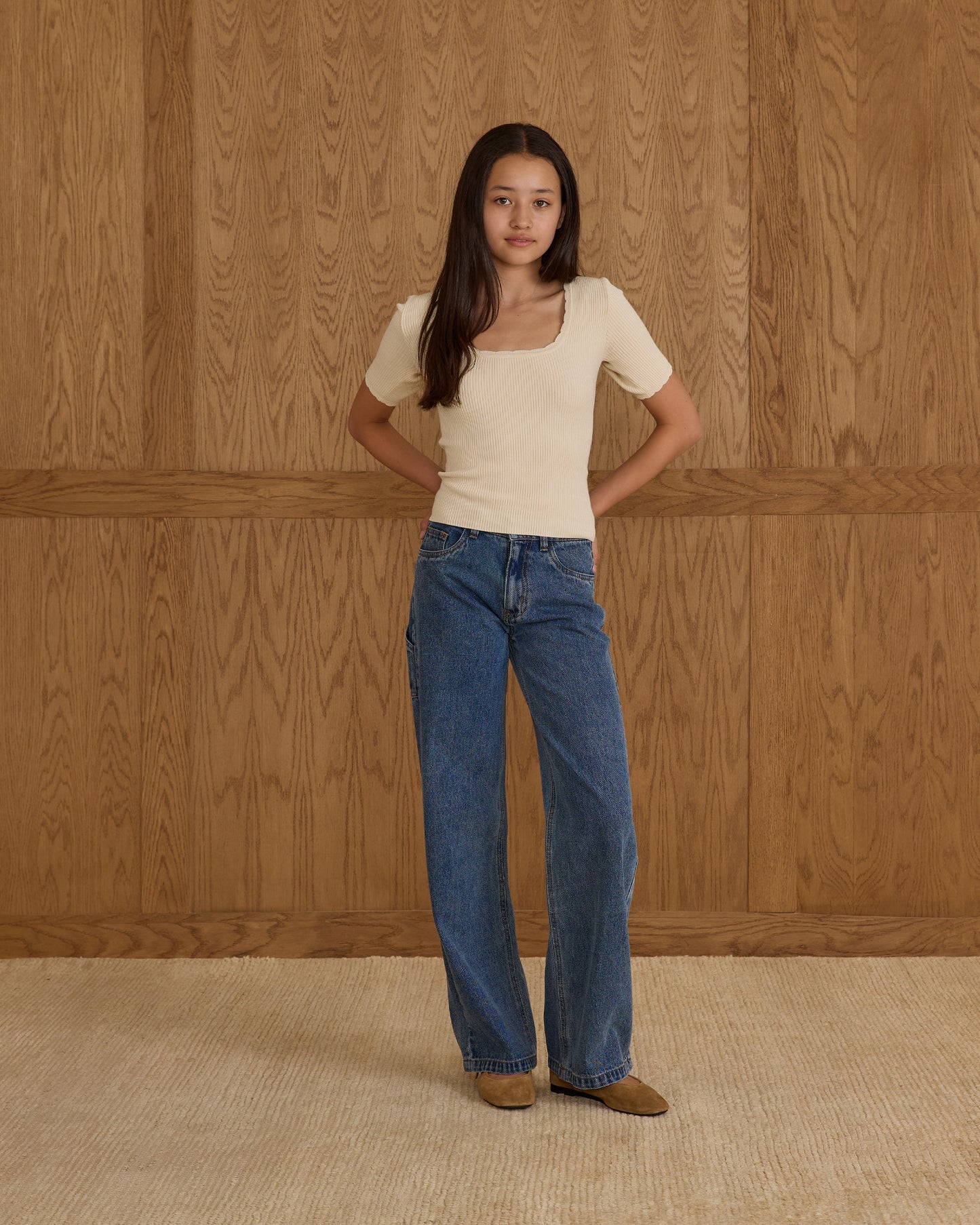 Scallop Tee || Natural - Rylee + Cru | Kids Clothes | Trendy Baby Clothes | Modern Infant Outfits |