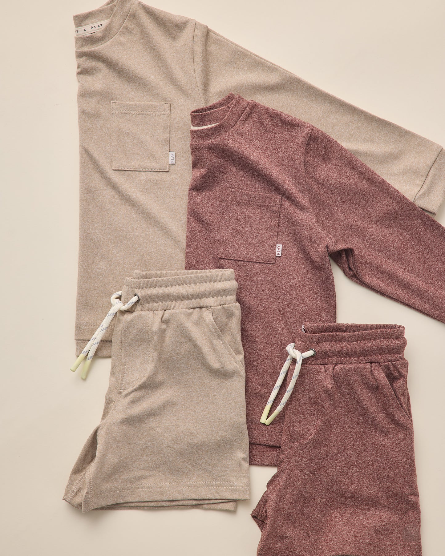 Oceanside Tech Short || Heathered Stone - Rylee + Cru | Kids Clothes | Trendy Baby Clothes | Modern Infant Outfits |