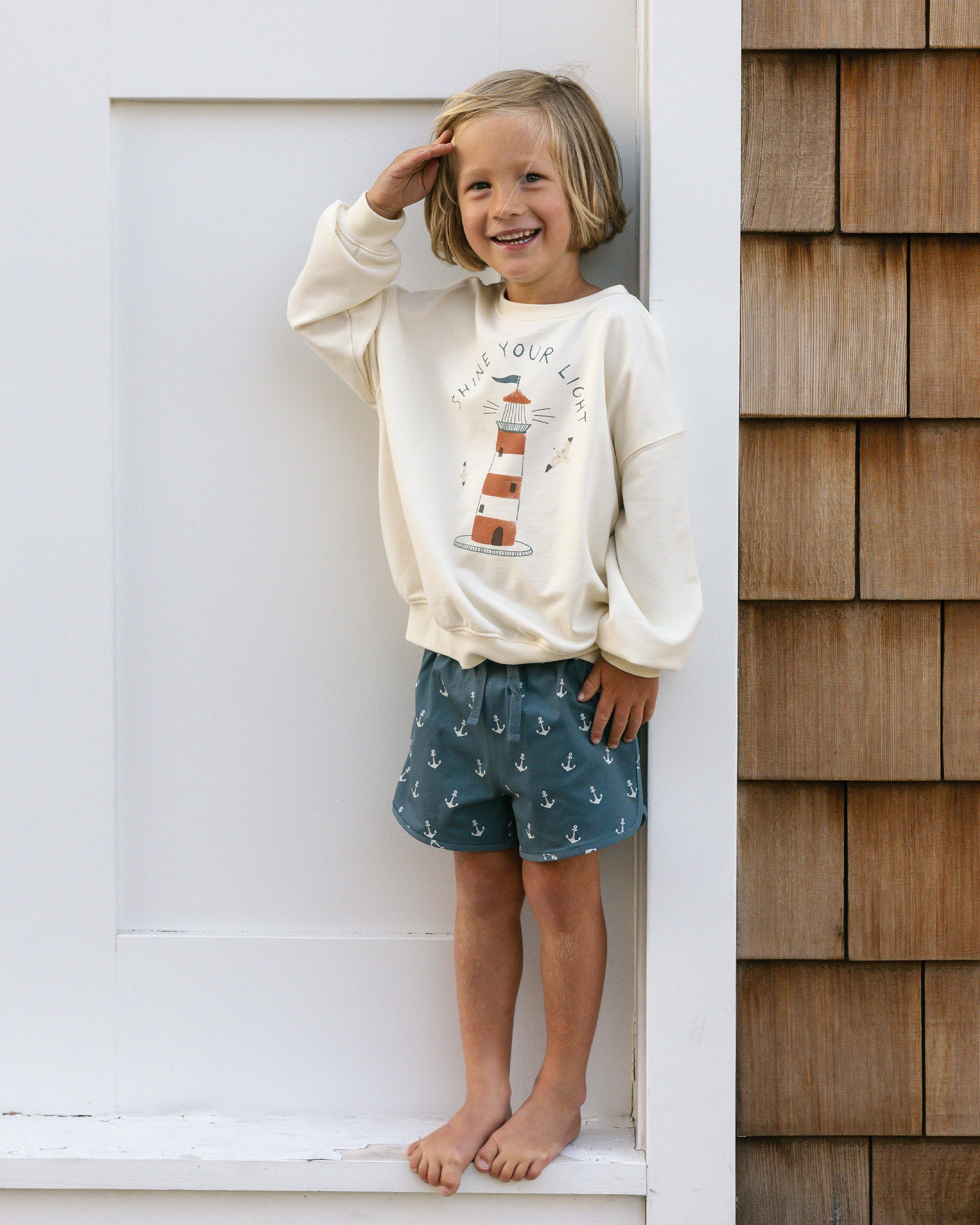 Swim Trunk || Anchors - Rylee + Cru | Kids Clothes | Trendy Baby Clothes | Modern Infant Outfits |