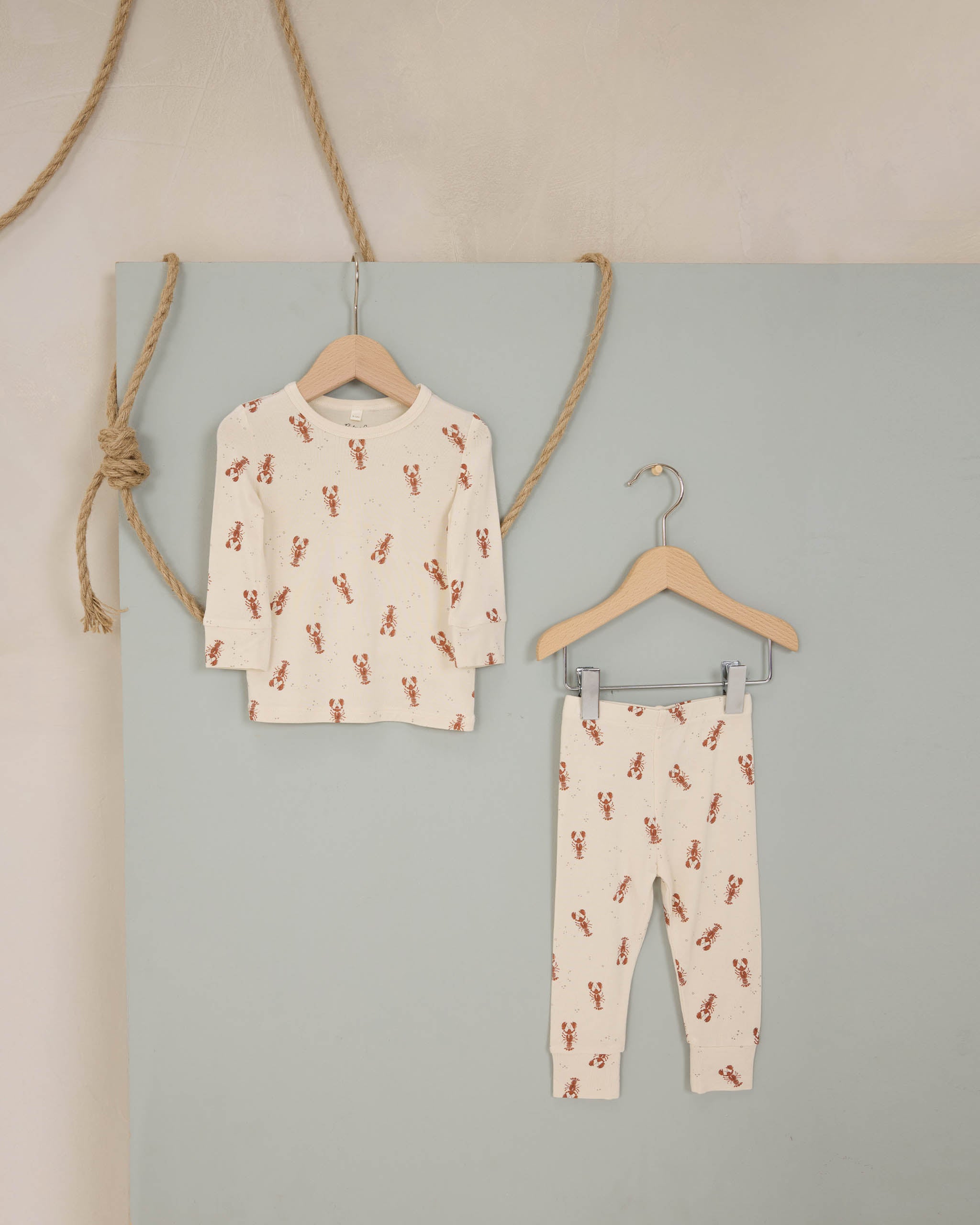 Long Sleeve Pajamas || Lobsters - Rylee + Cru | Kids Clothes | Trendy Baby Clothes | Modern Infant Outfits |