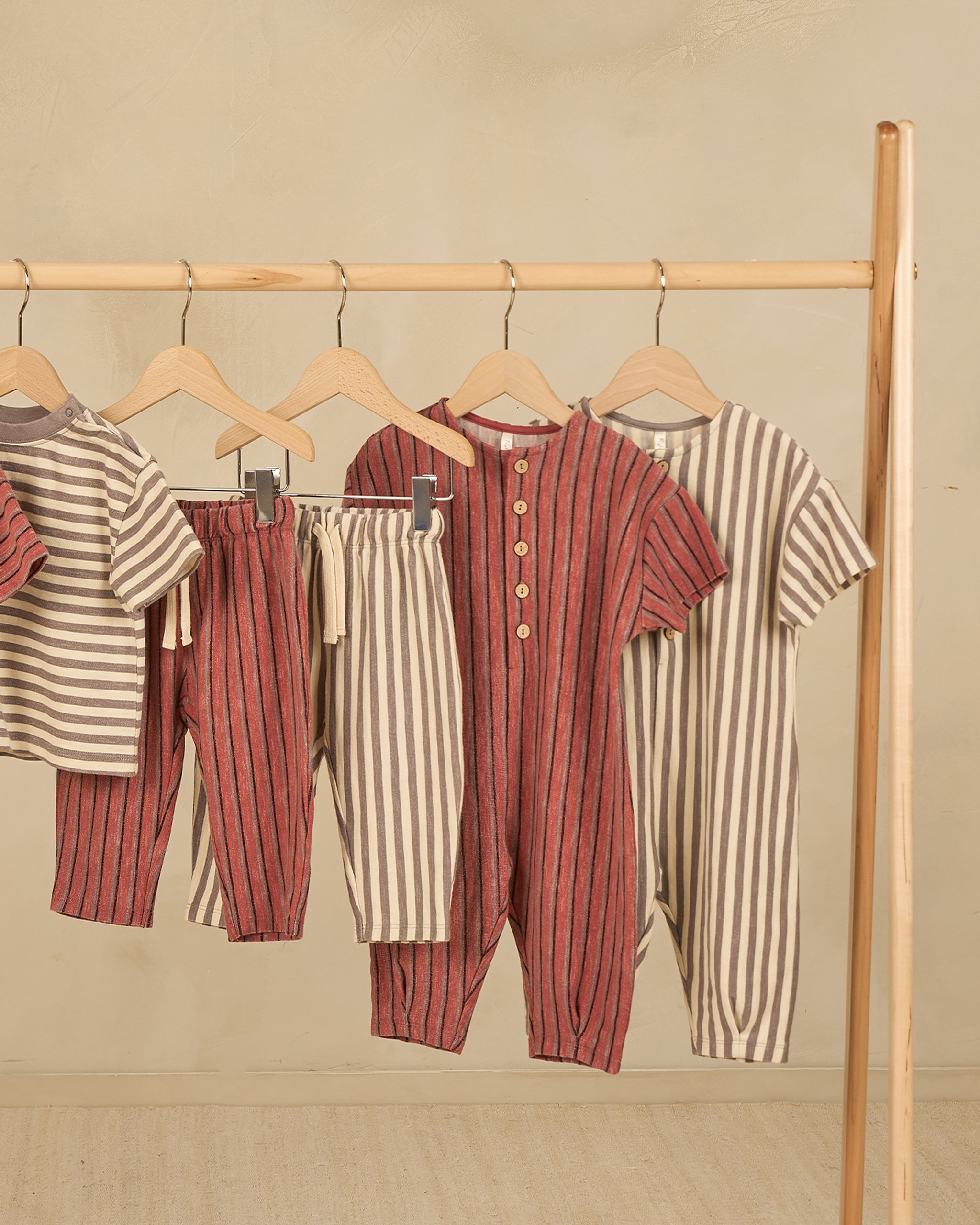 Hayes Jumpsuit || Red Multi-Stripe - Rylee + Cru | Kids Clothes | Trendy Baby Clothes | Modern Infant Outfits |