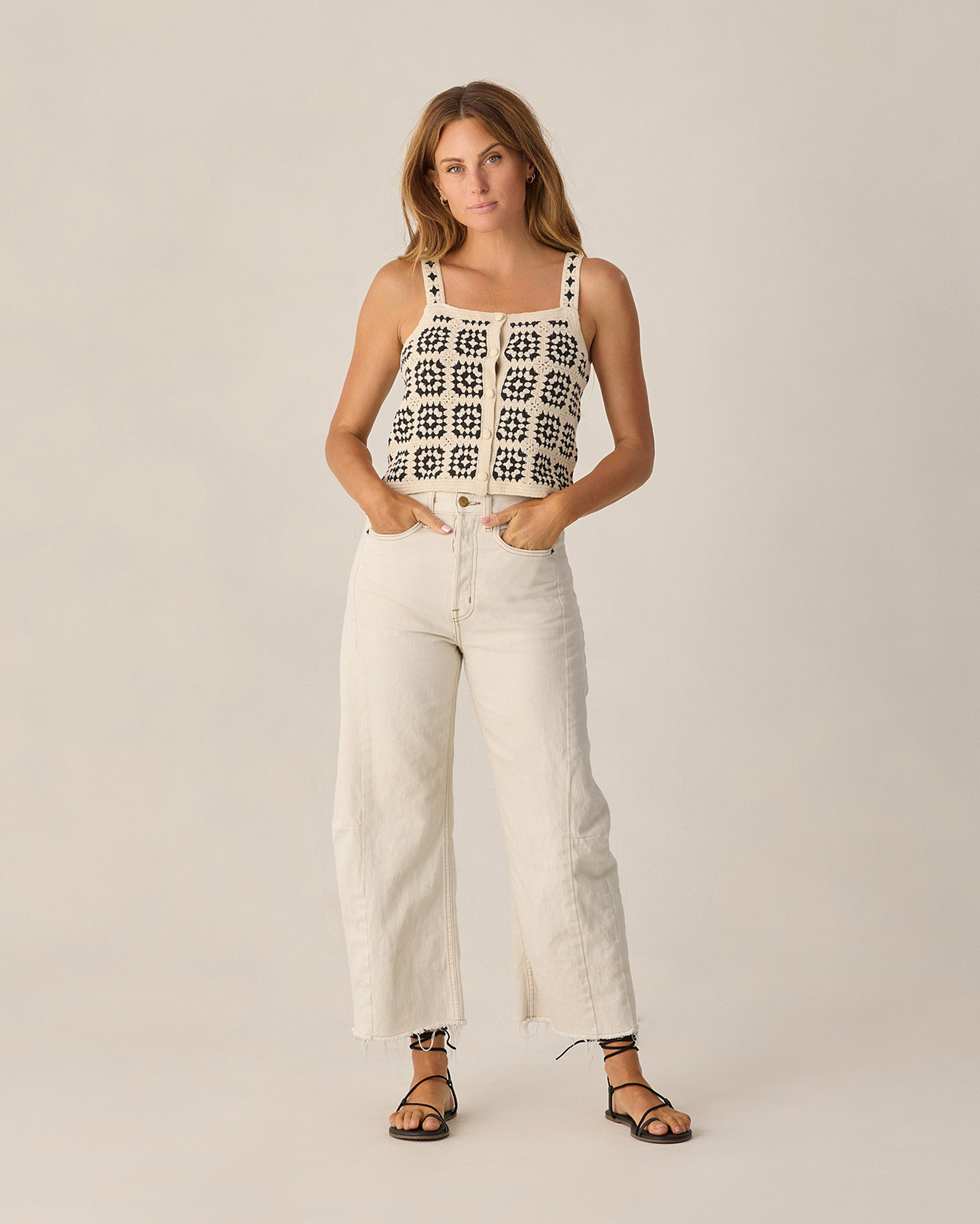white christmas dresses Women's Crochet Tank Abstract – Rylee + Cru