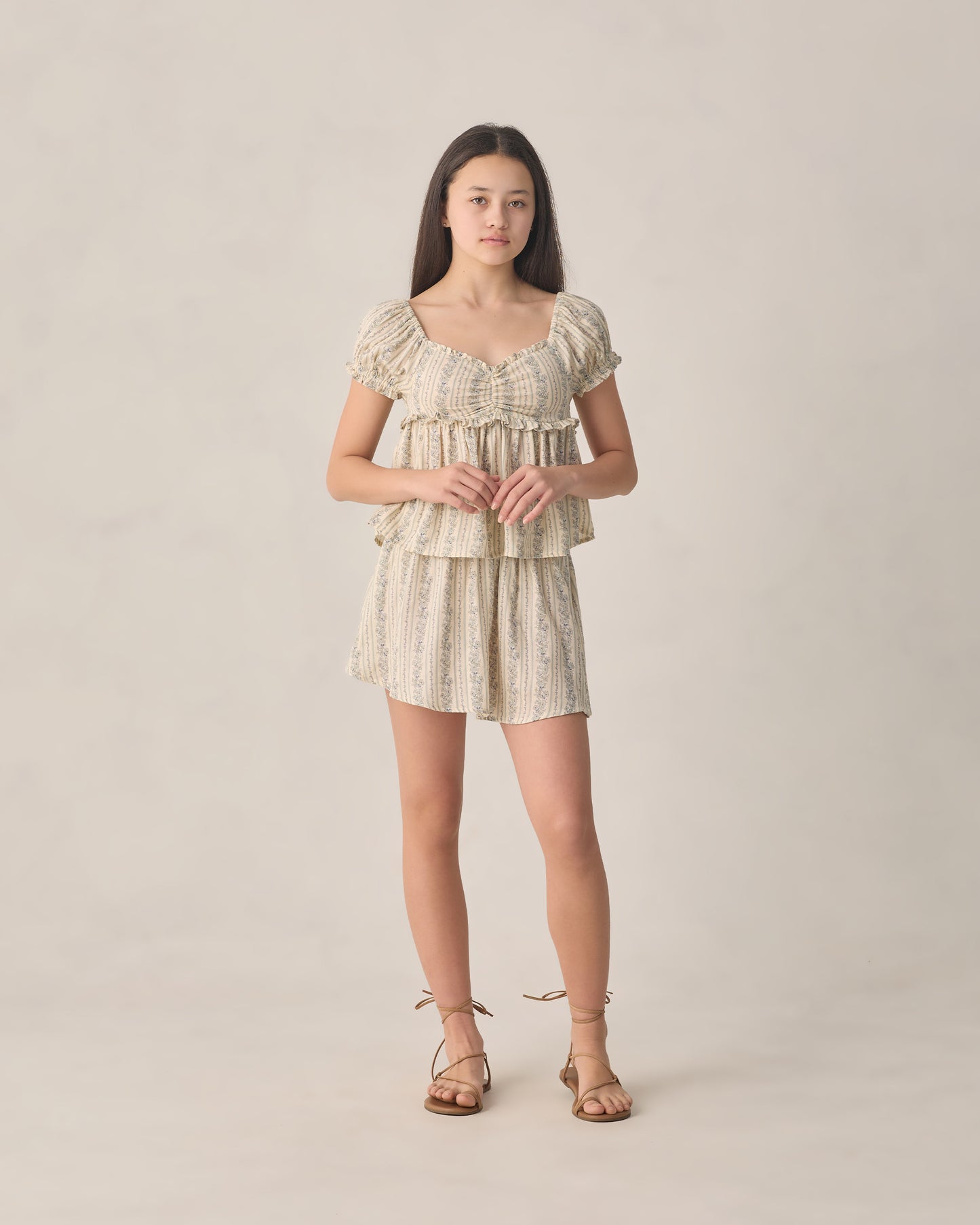 Teen Jubilee Top Blue Floral