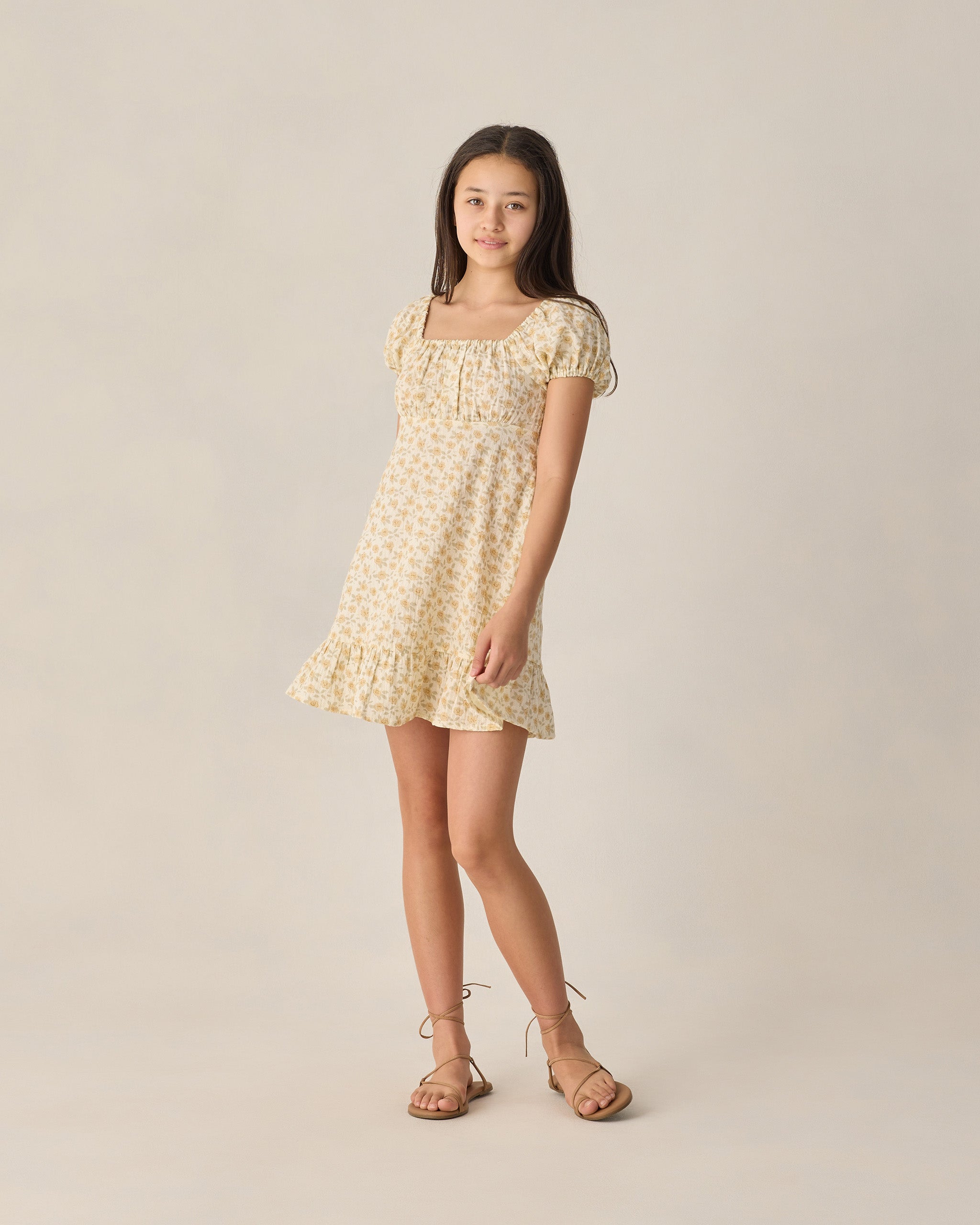 Teen Liv Dress Yellow Floral – Rylee + Cru