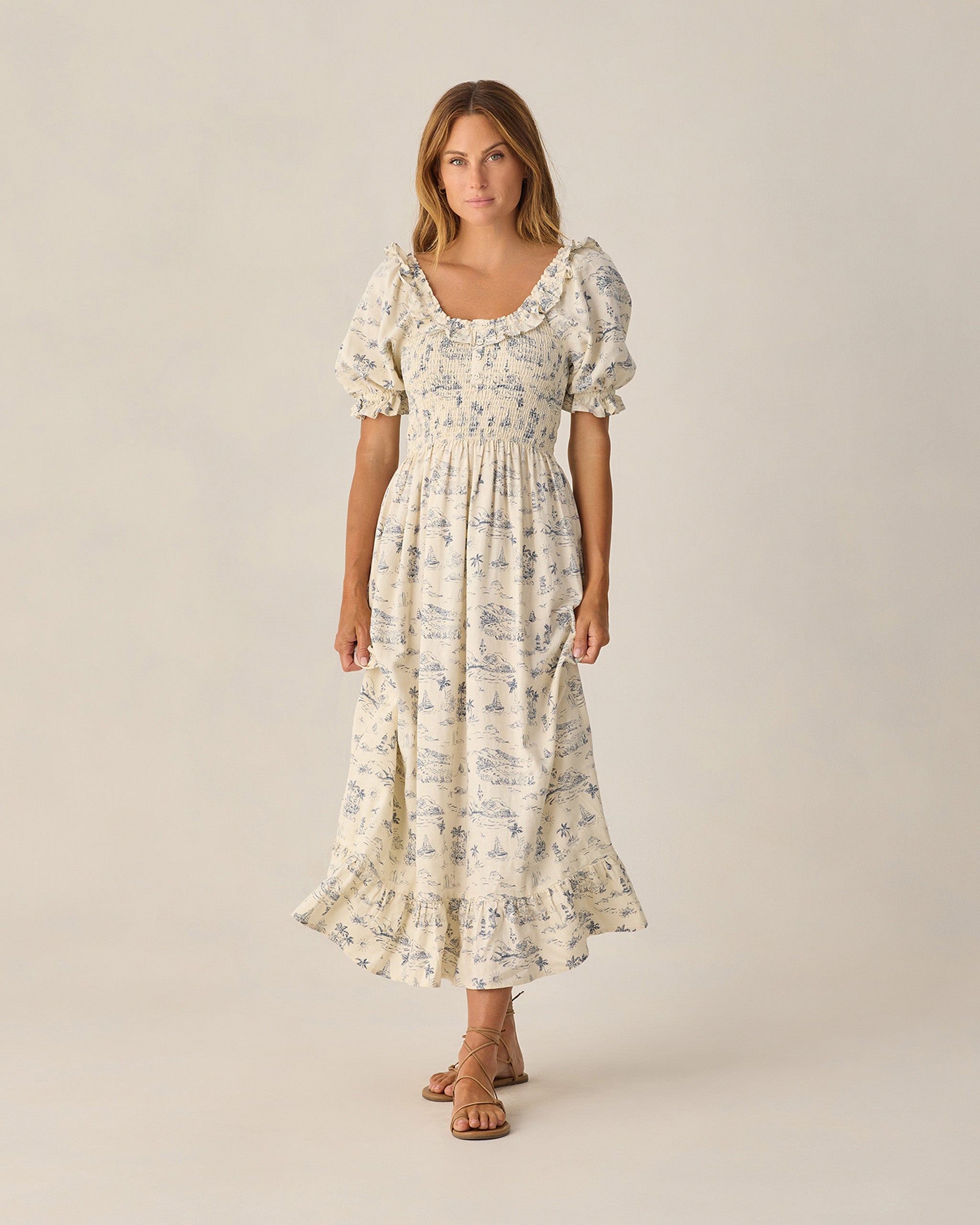 Women's Lexi Dress Ocean Toile – Rylee + Cru