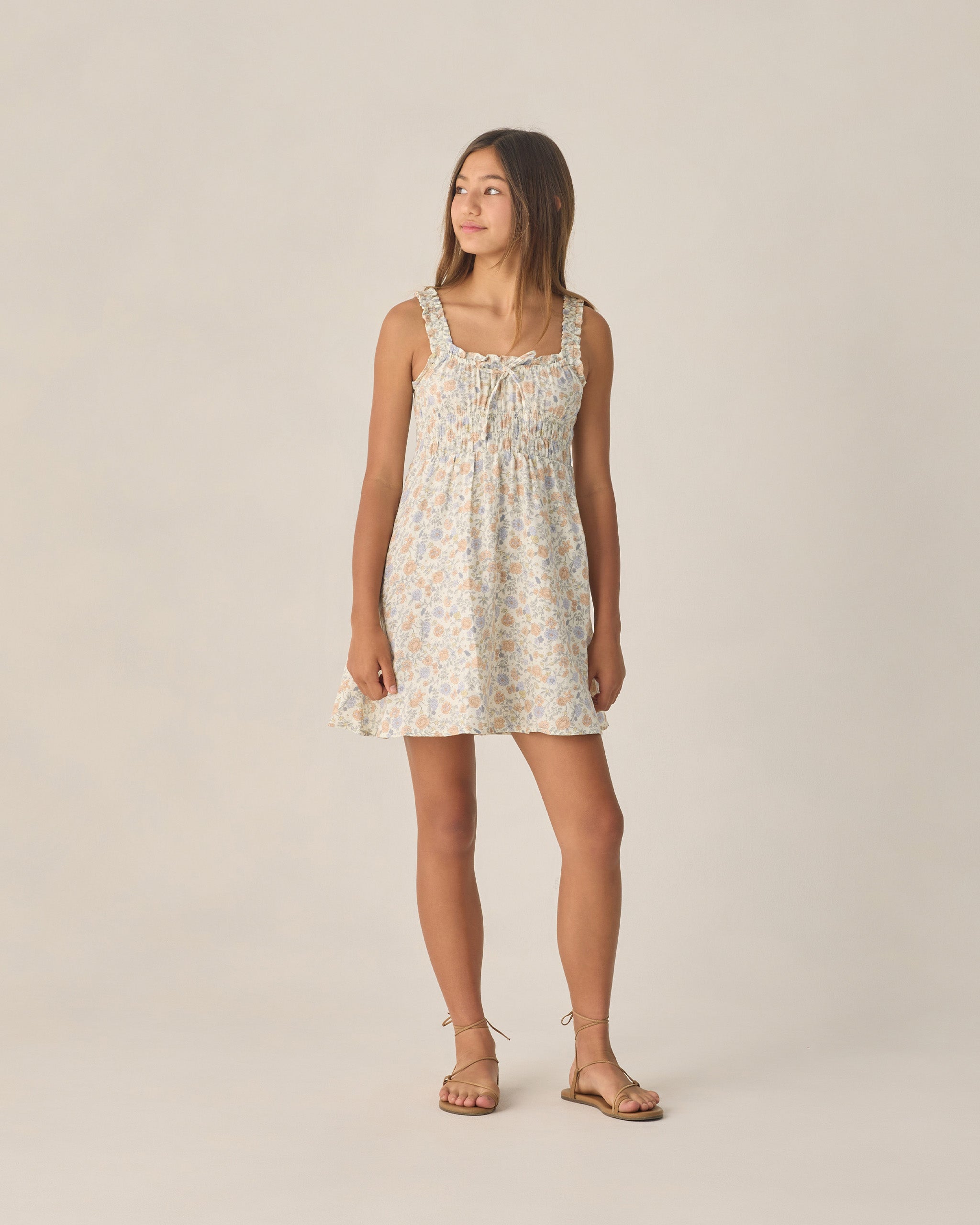 knee length dresses for ladies Hyacinth House Lilac & Navy Floral Jacquard Janie Mini Dress Lilac & Navy Floral Jacquard / M main image 1