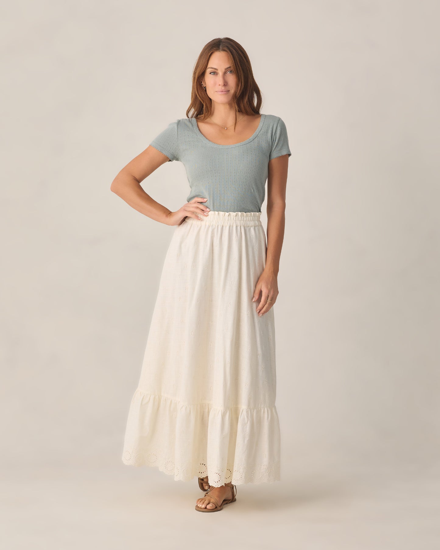 Women's Pointelle Tee Sea Green - Rylee + Cru | Kids Clothes | Trendy Baby Clothes | Modern Infant Outfits |