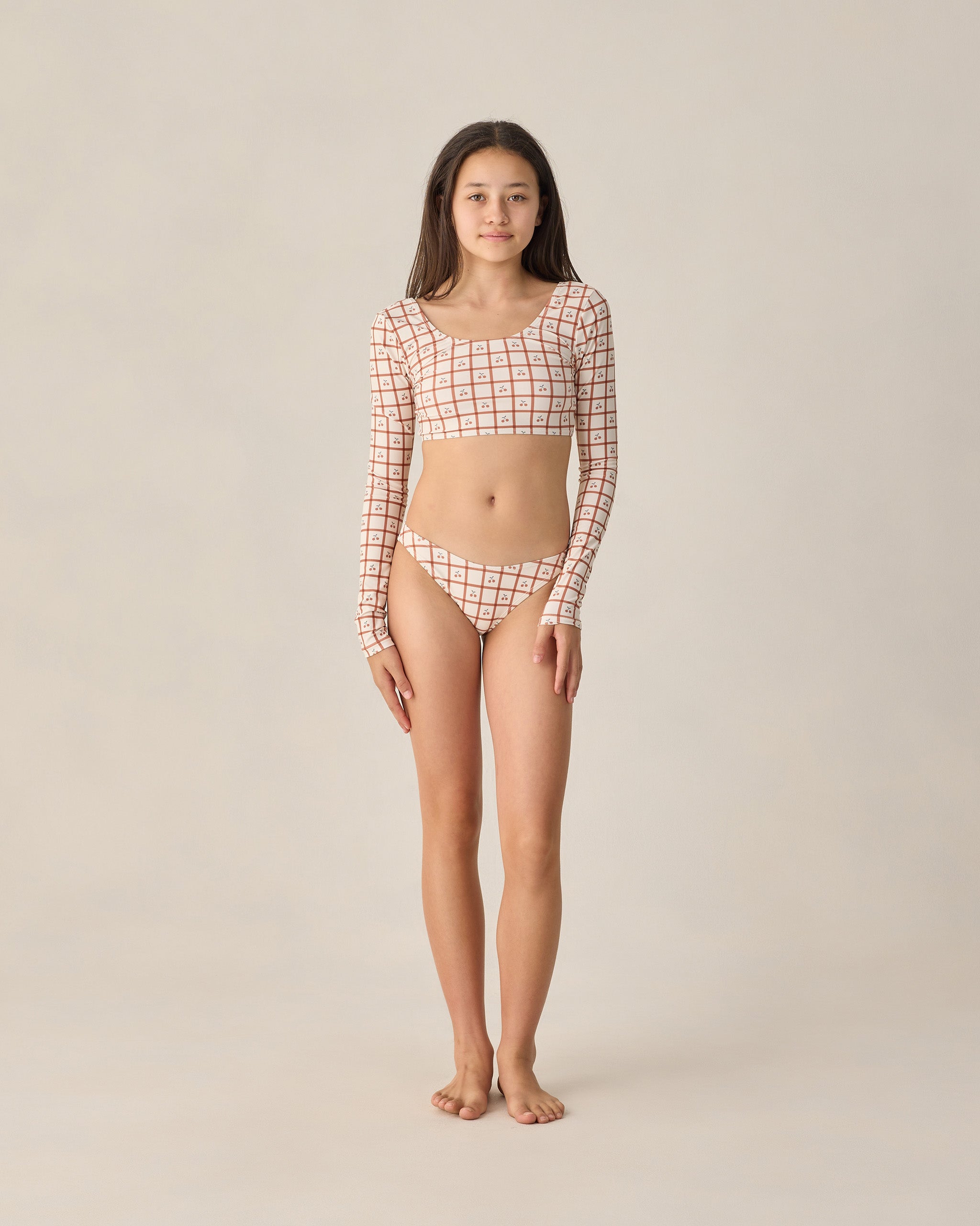 ティーン ラッシュガード ビキニ セット チェリー チェック – Rylee + Cru