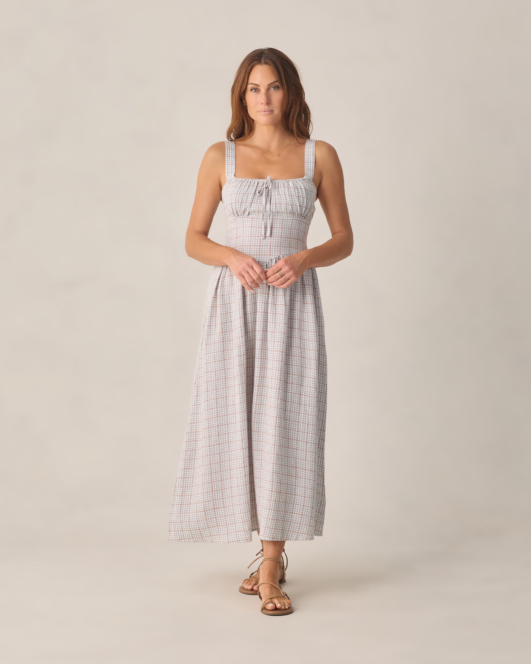 light blue checkered dress Feminine Pursuits Light Blue Gingham Midi Dress – Shop the Mint