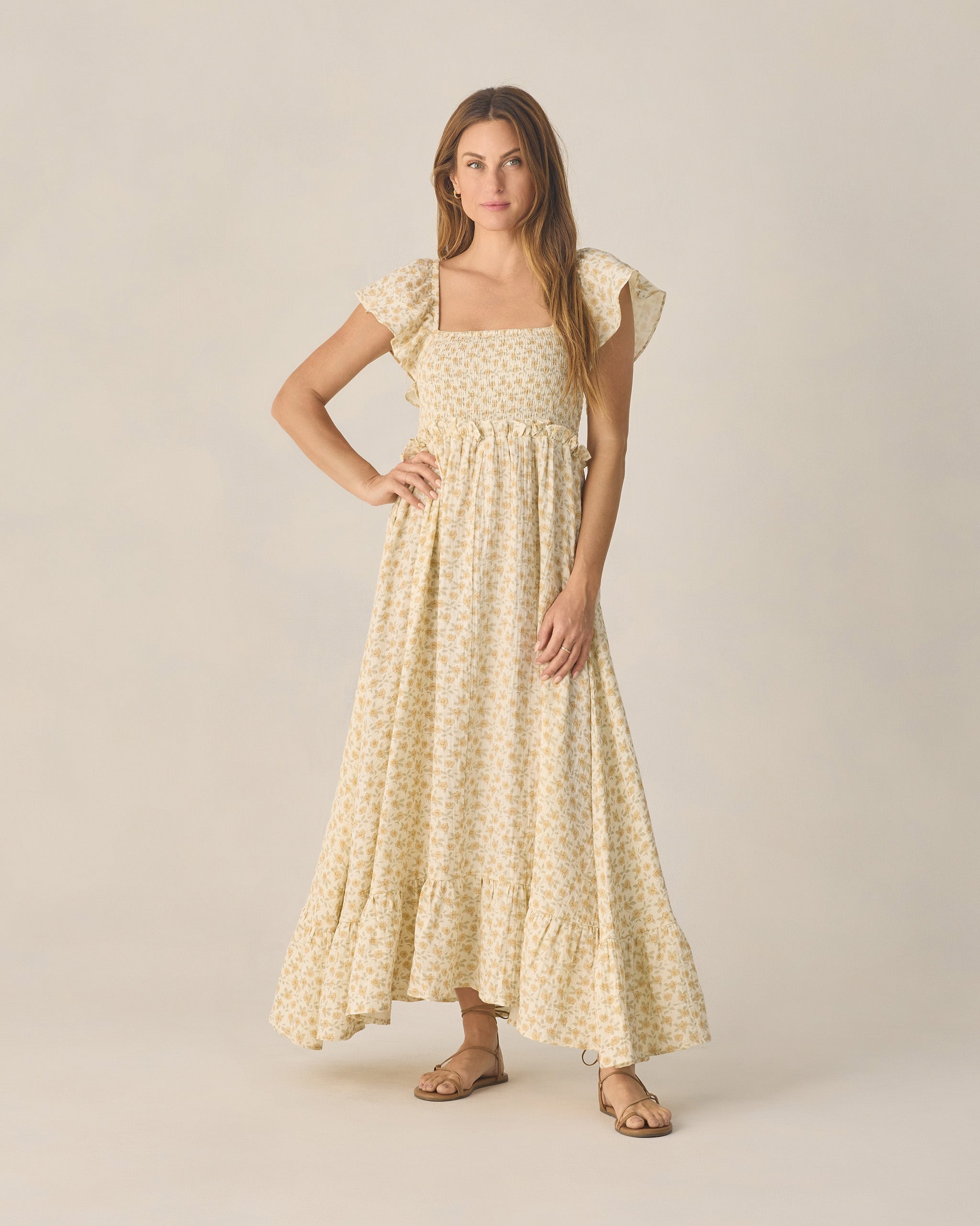 Women's Francesca Dress Yellow Floral – Rylee + Cru