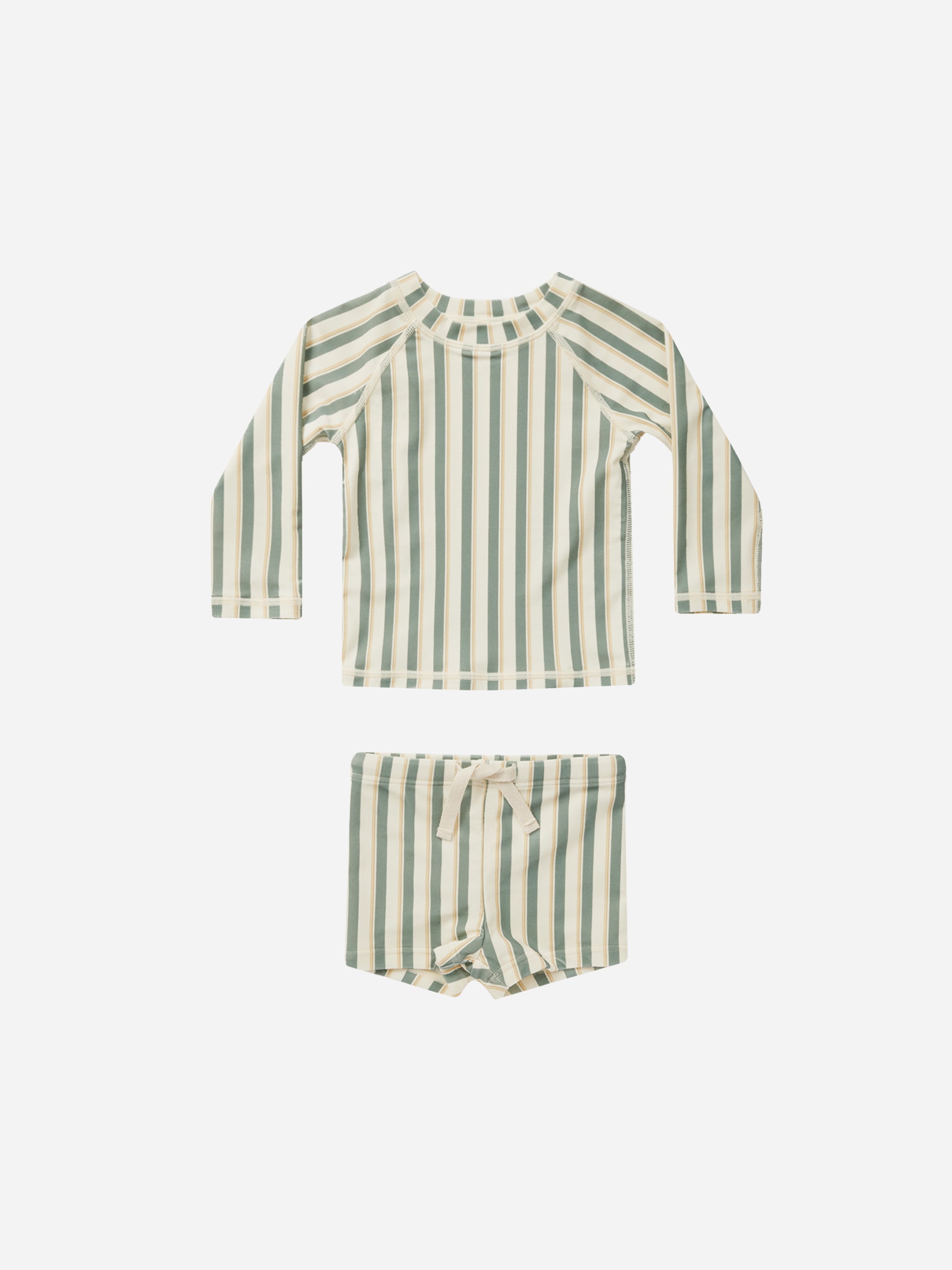 Rash Guard Boy Set || Aqua Stripe