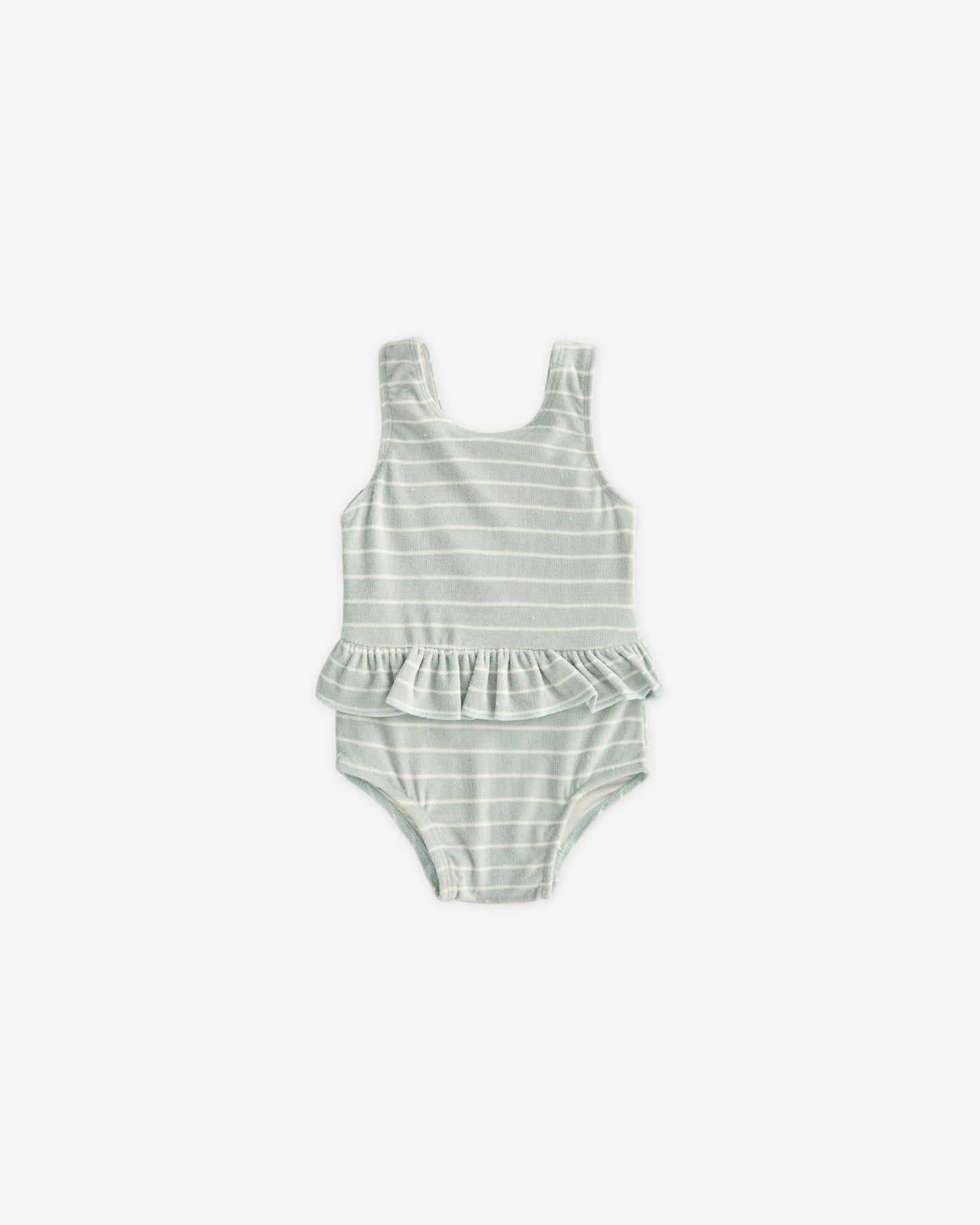Skirted One-Piece Seafoam Stripe