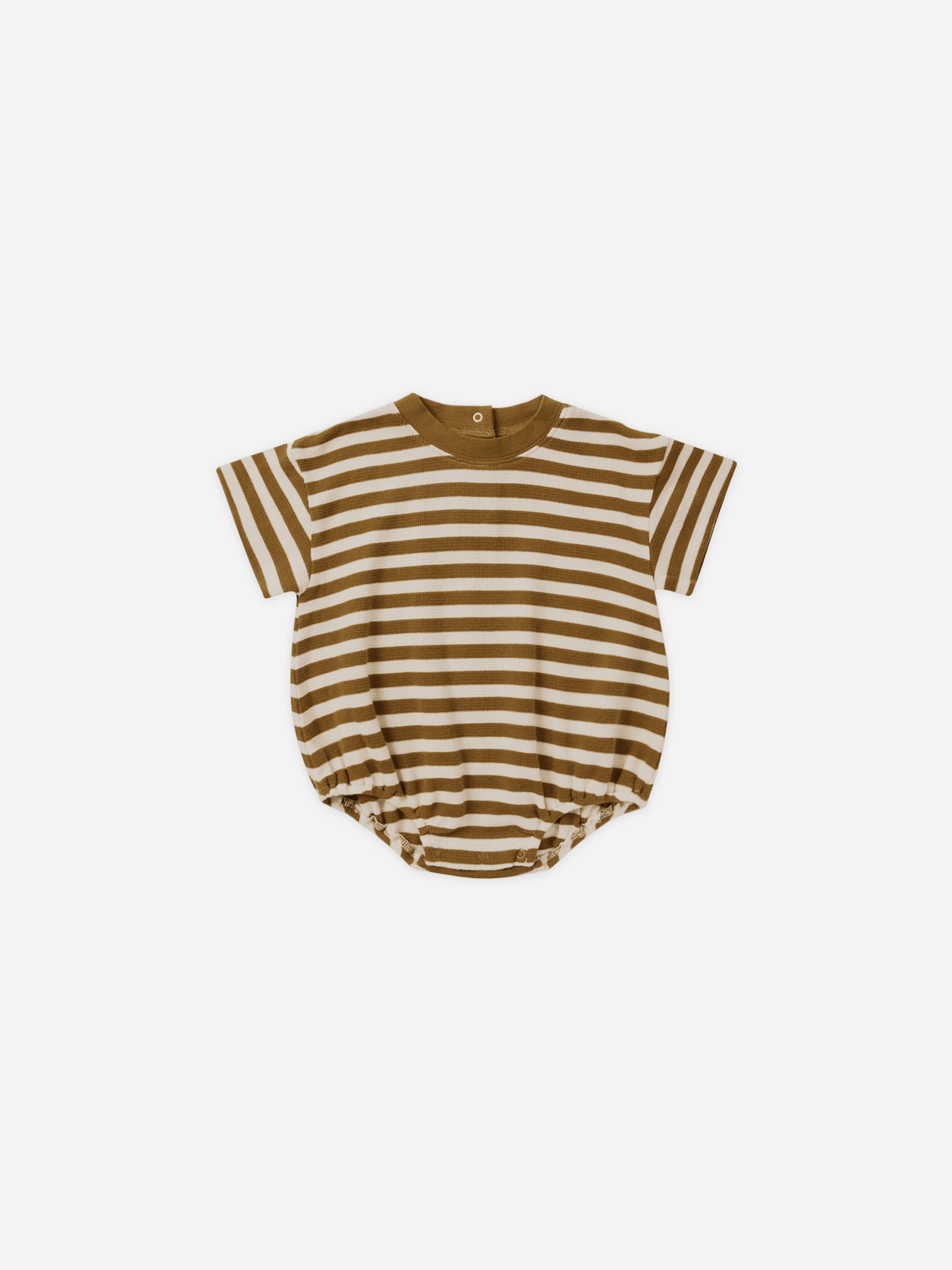 Relaxed Bubble Romper || Saddle Stripe - Rylee + Cru | Kids Clothes | Trendy Baby Clothes | Modern Infant Outfits |
