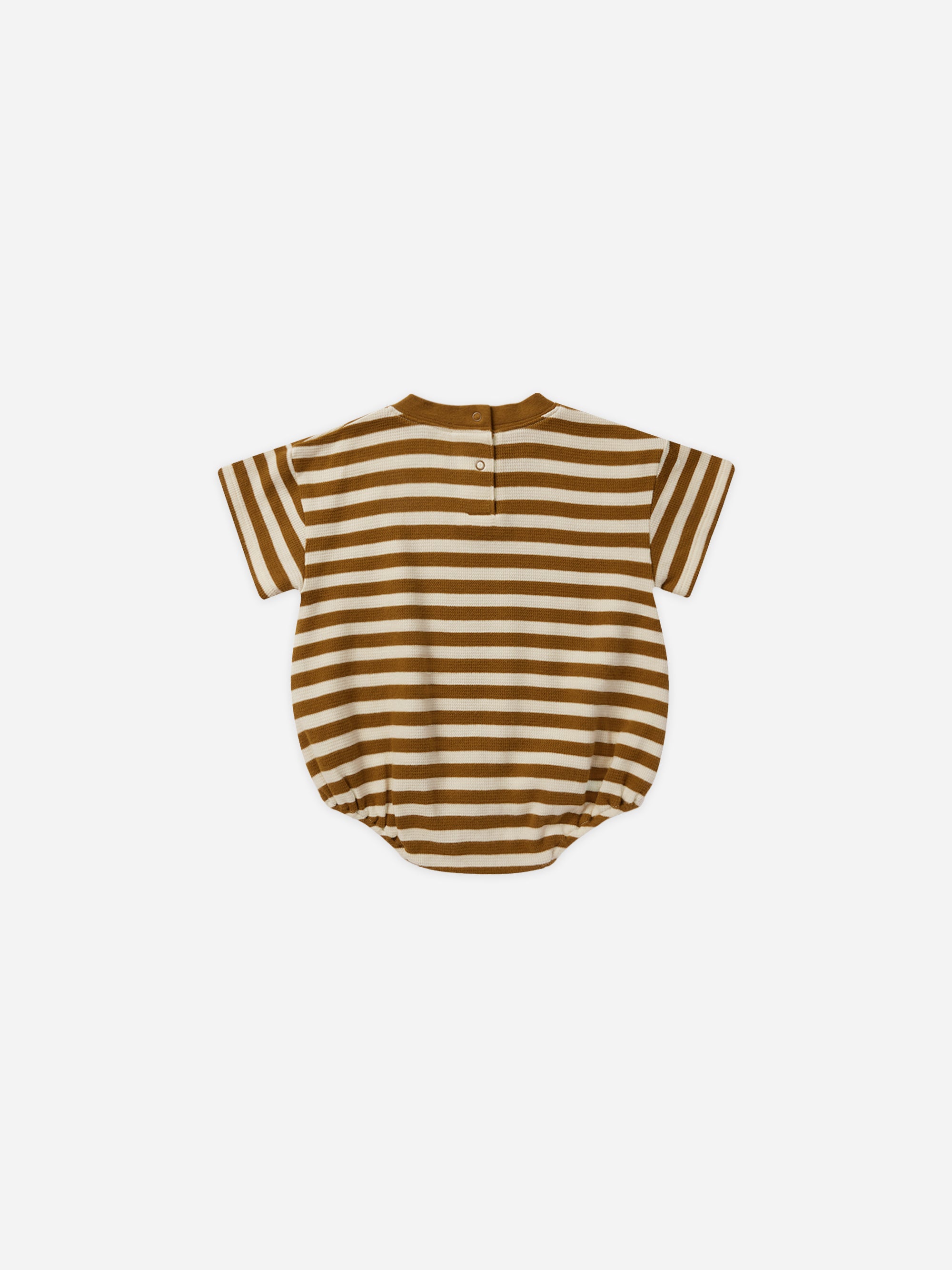 Relaxed Bubble Romper || Saddle Stripe - Rylee + Cru | Kids Clothes | Trendy Baby Clothes | Modern Infant Outfits |