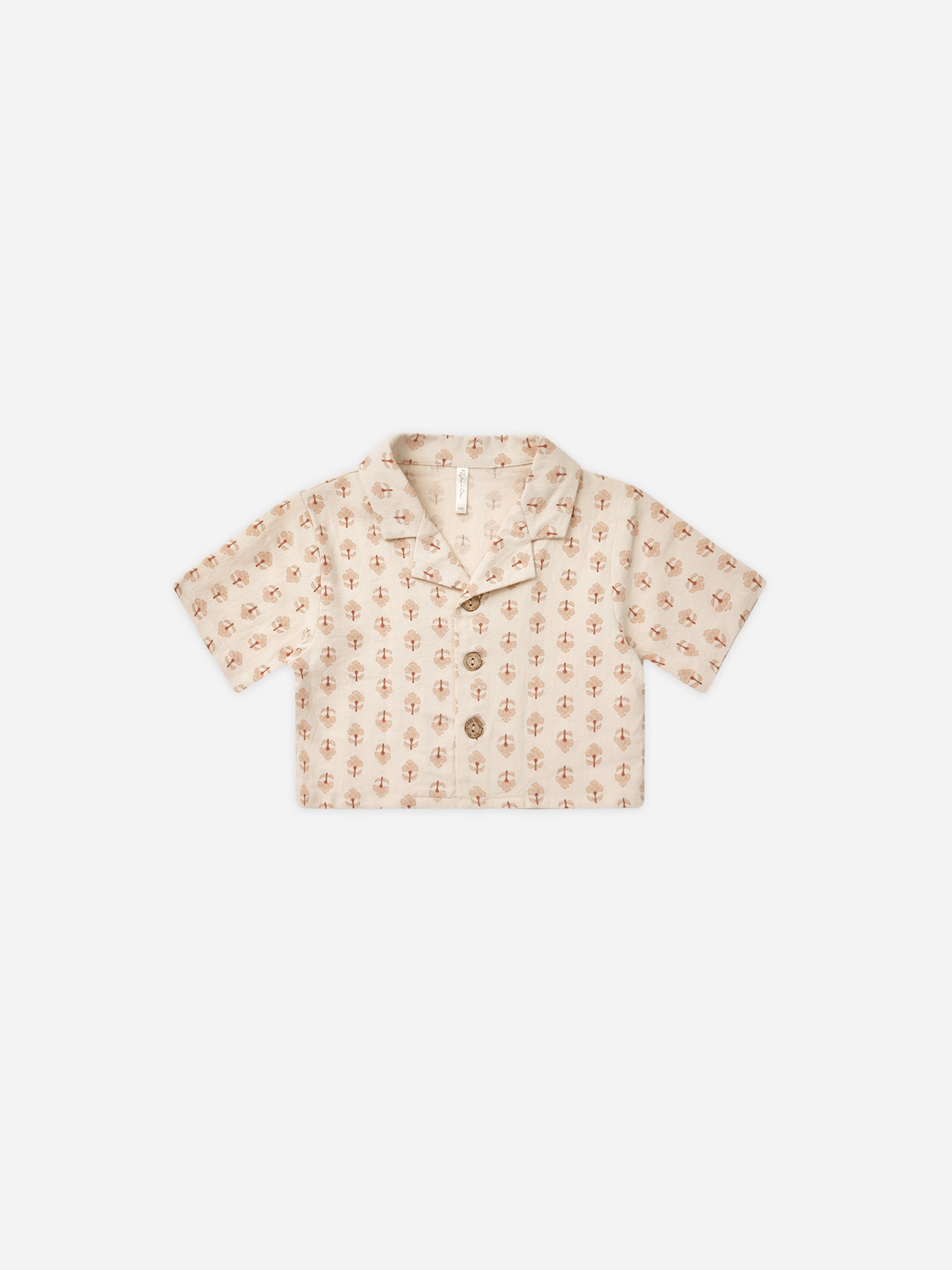 Cropped Collared Shirt || Motif - Rylee + Cru | Kids Clothes | Trendy Baby Clothes | Modern Infant Outfits |