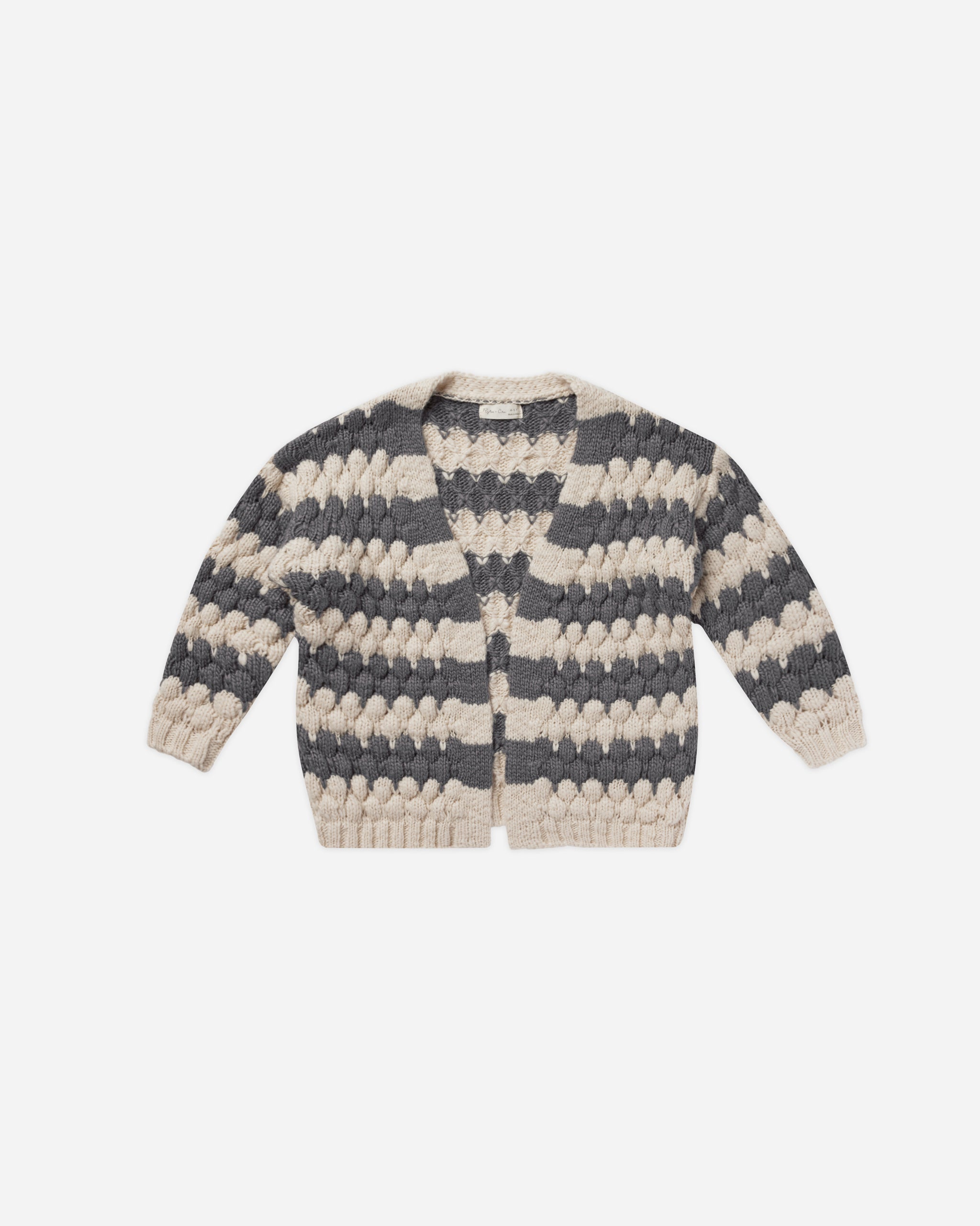 Bubble Knit Cardigan || Slate Stripe