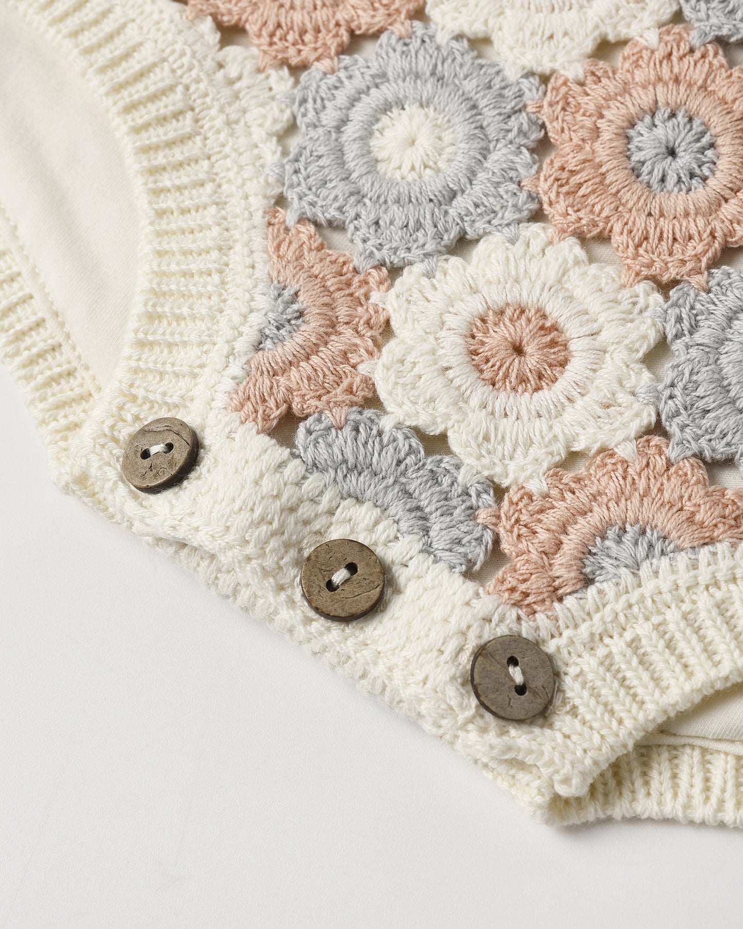 Crochet Romper Blue, Light Pink, Ivory - Rylee + Cru | Kids Clothes | Trendy Baby Clothes | Modern Infant Outfits |