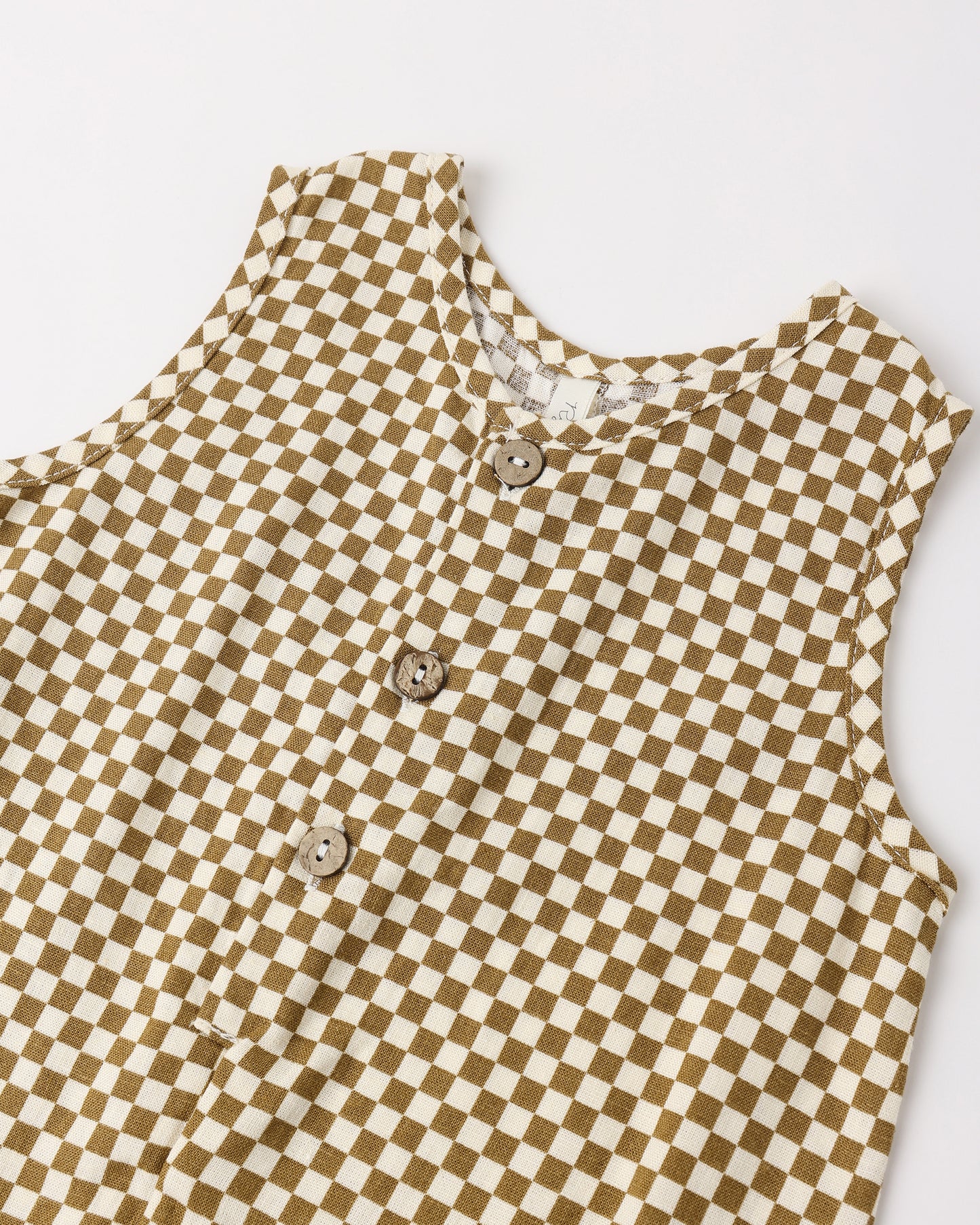 Mavrick Romper Ocre Check - Rylee + Cru | Kids Clothes | Trendy Baby Clothes | Modern Infant Outfits |