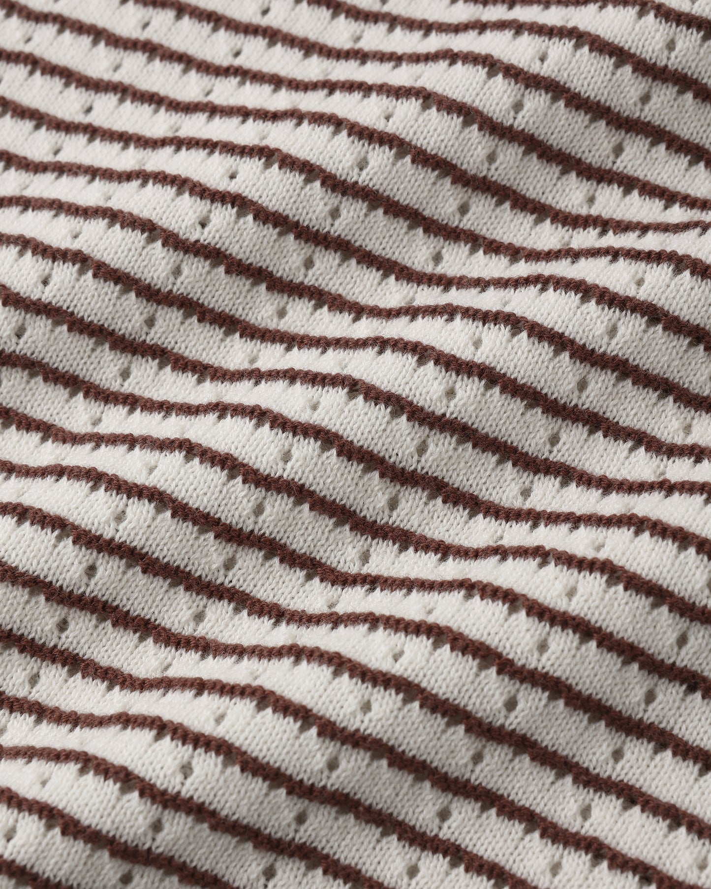 Boxy Crop Knit Tee Chocolate Stripe