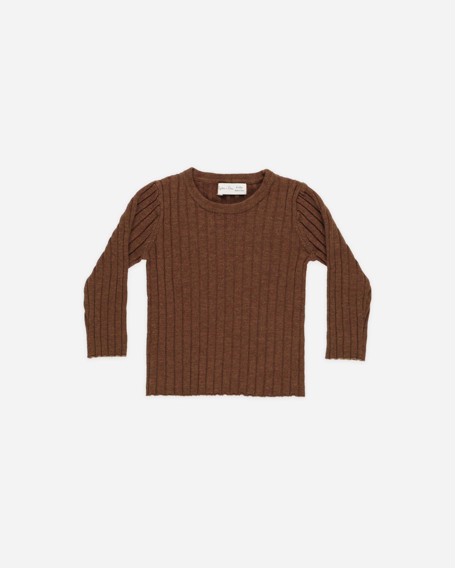 Long Sleeve Knit Top || Brown - Rylee + Cru | Kids Clothes | Trendy Baby Clothes | Modern Infant Outfits |