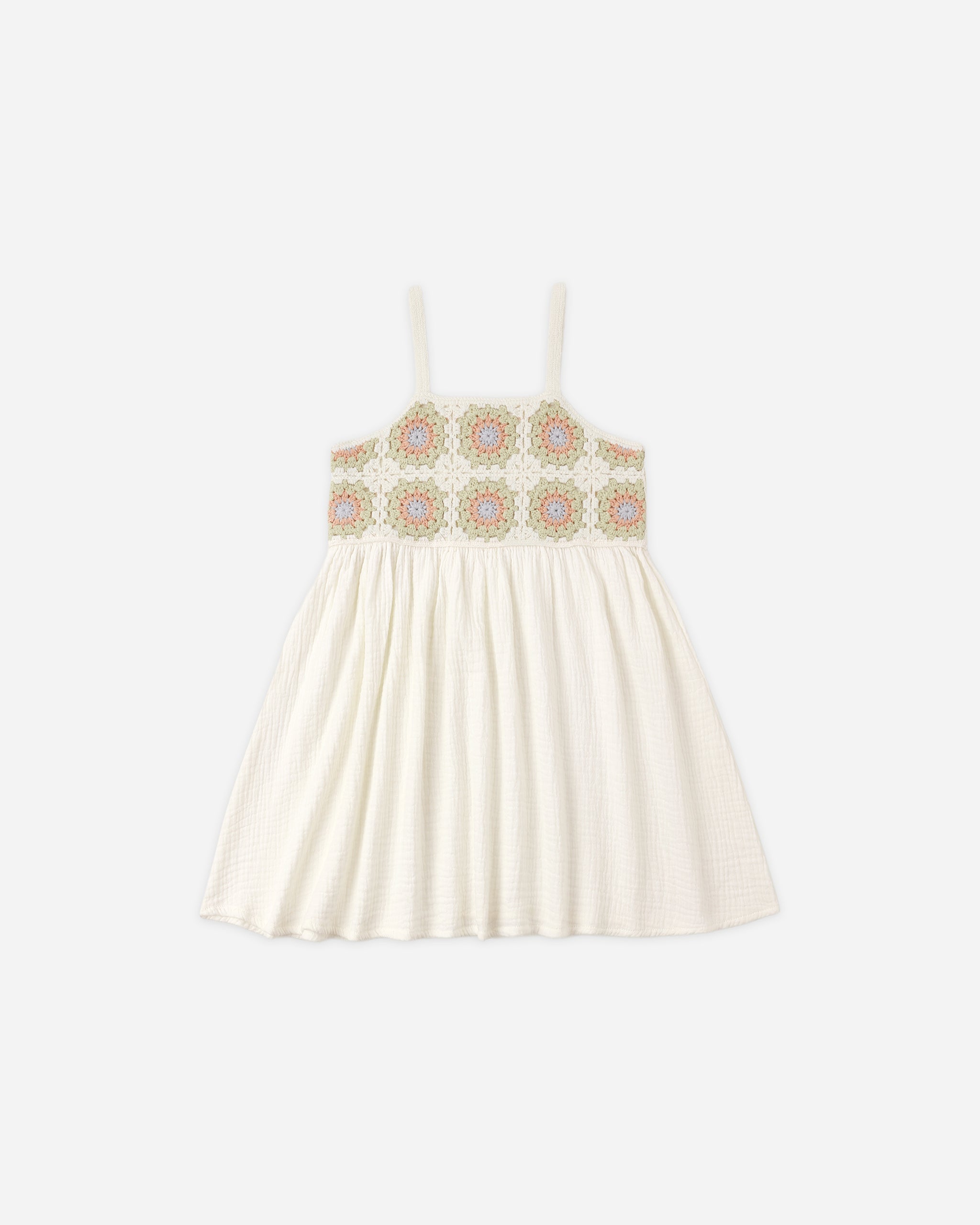 Crochet Sundress Citron Daisy Check  Rylee + Cru