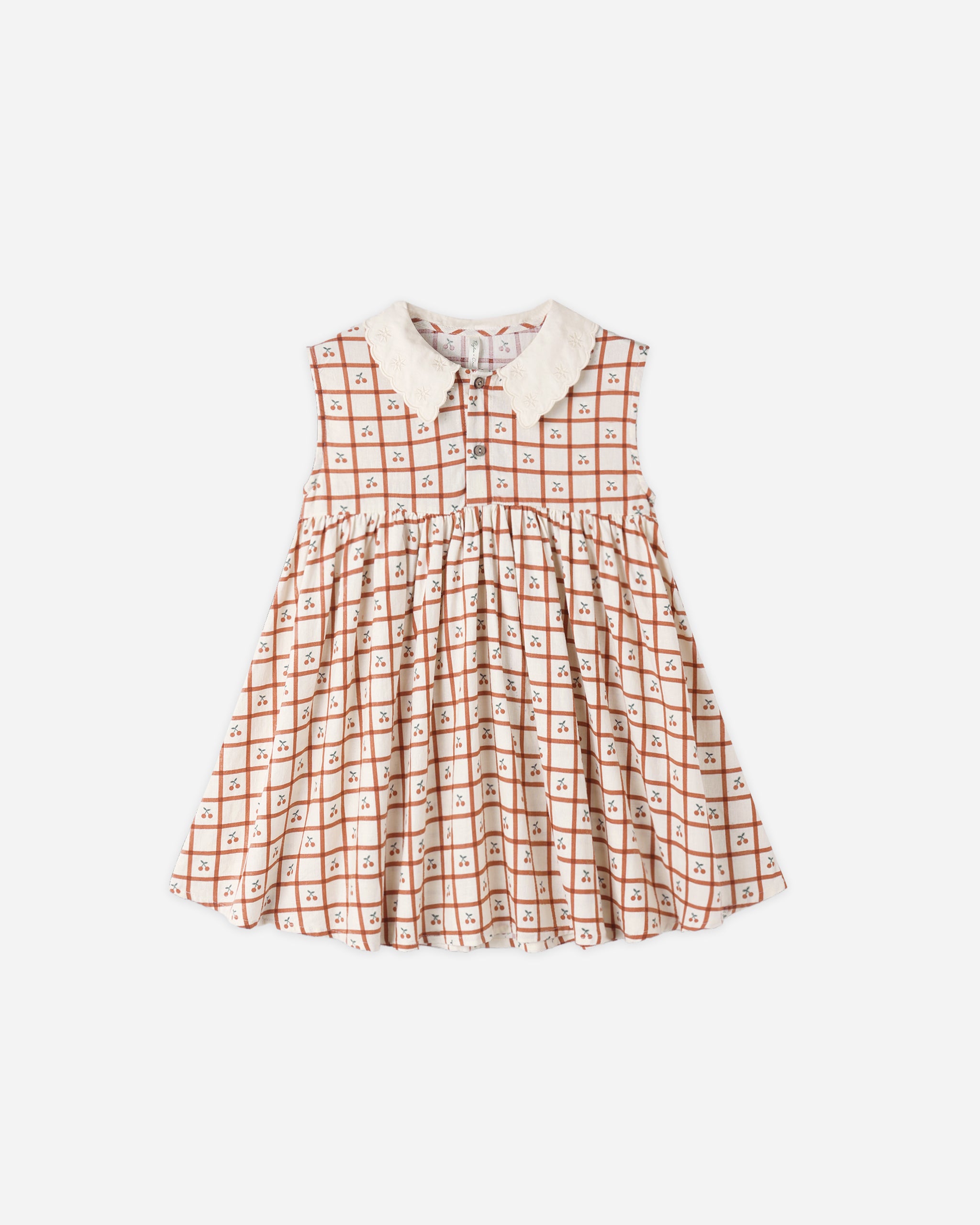 Collared Babydoll Dress Cherry Check 18-24m Collared Babydoll Dress Cherry Check 18-24m
